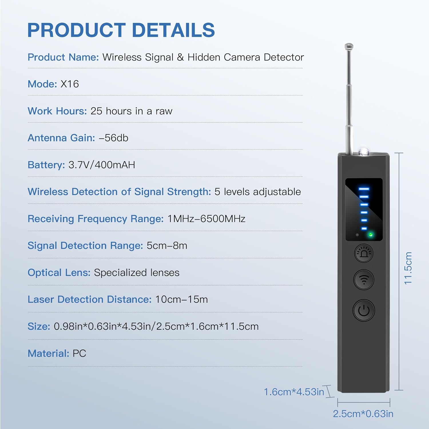 Hidden Camera Detector, Camera Detector, Spy Camera Finder, GPS Tracker Detector, Bug Detector and Camera Finder, Listening Device Detector for