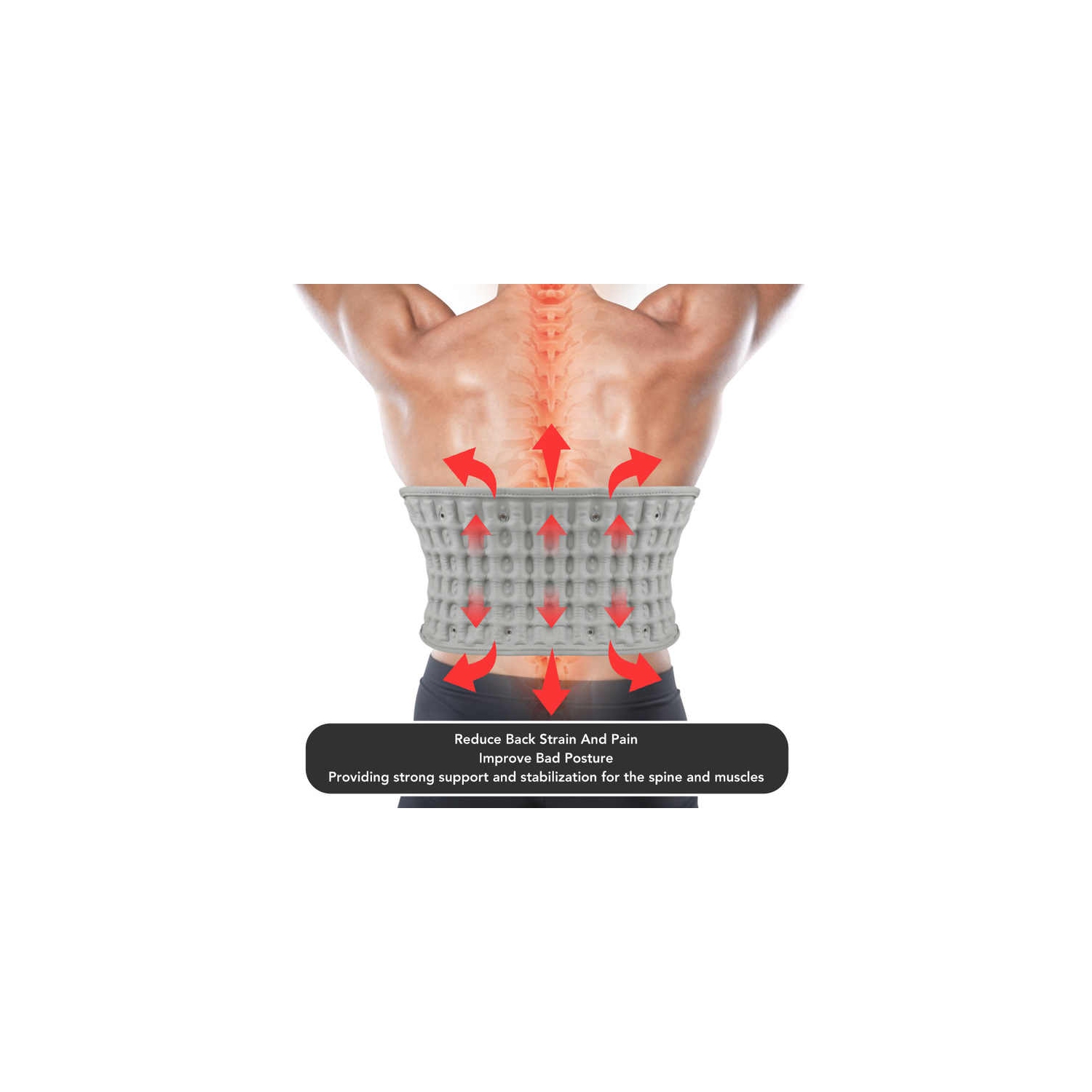 Inflatable back relief and decompression waist and back massager