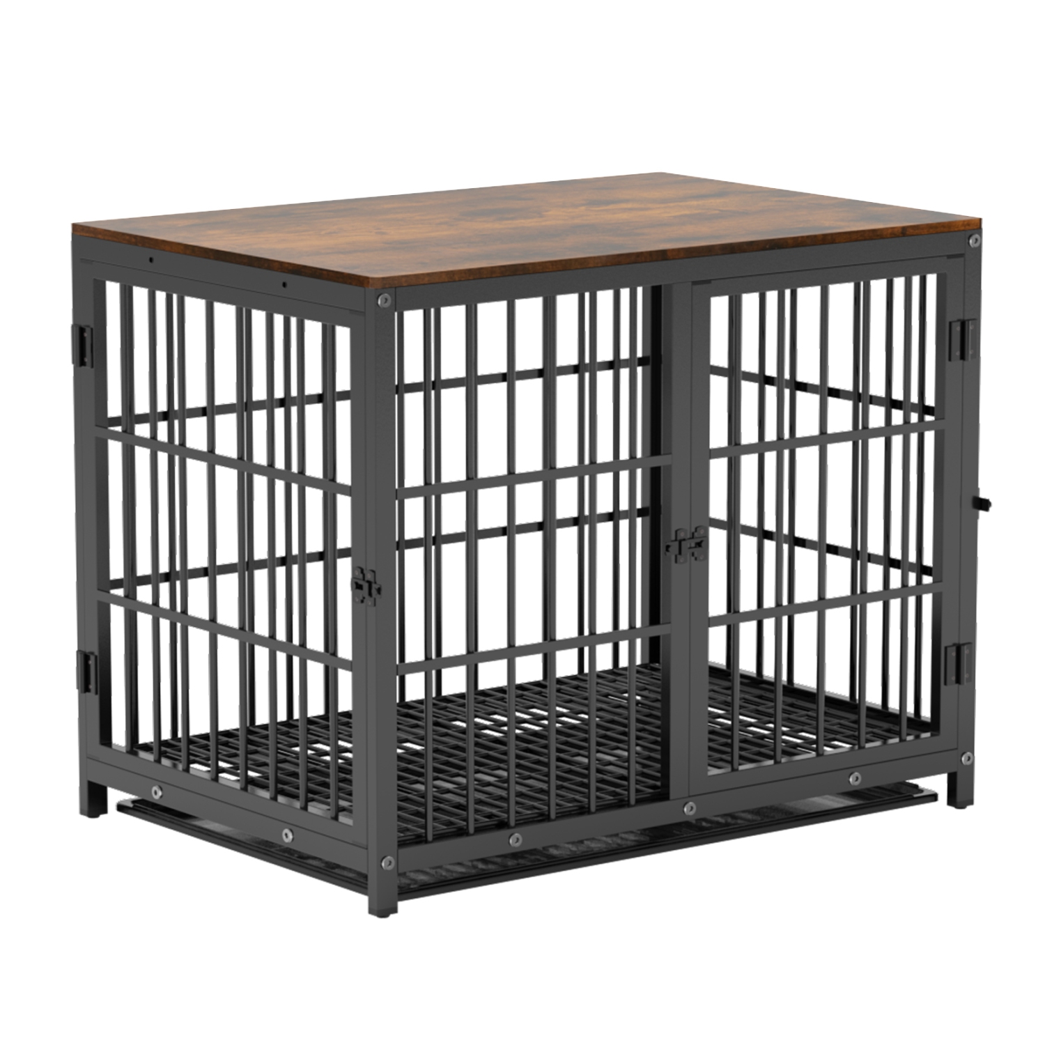 BingoPaw Heavy Duty Dog Crate Furniture for Large and Medium Dogs, Decorative Pet House End Table, Indoor Wooden Cage Kennel with 3 Doors, 36"L x