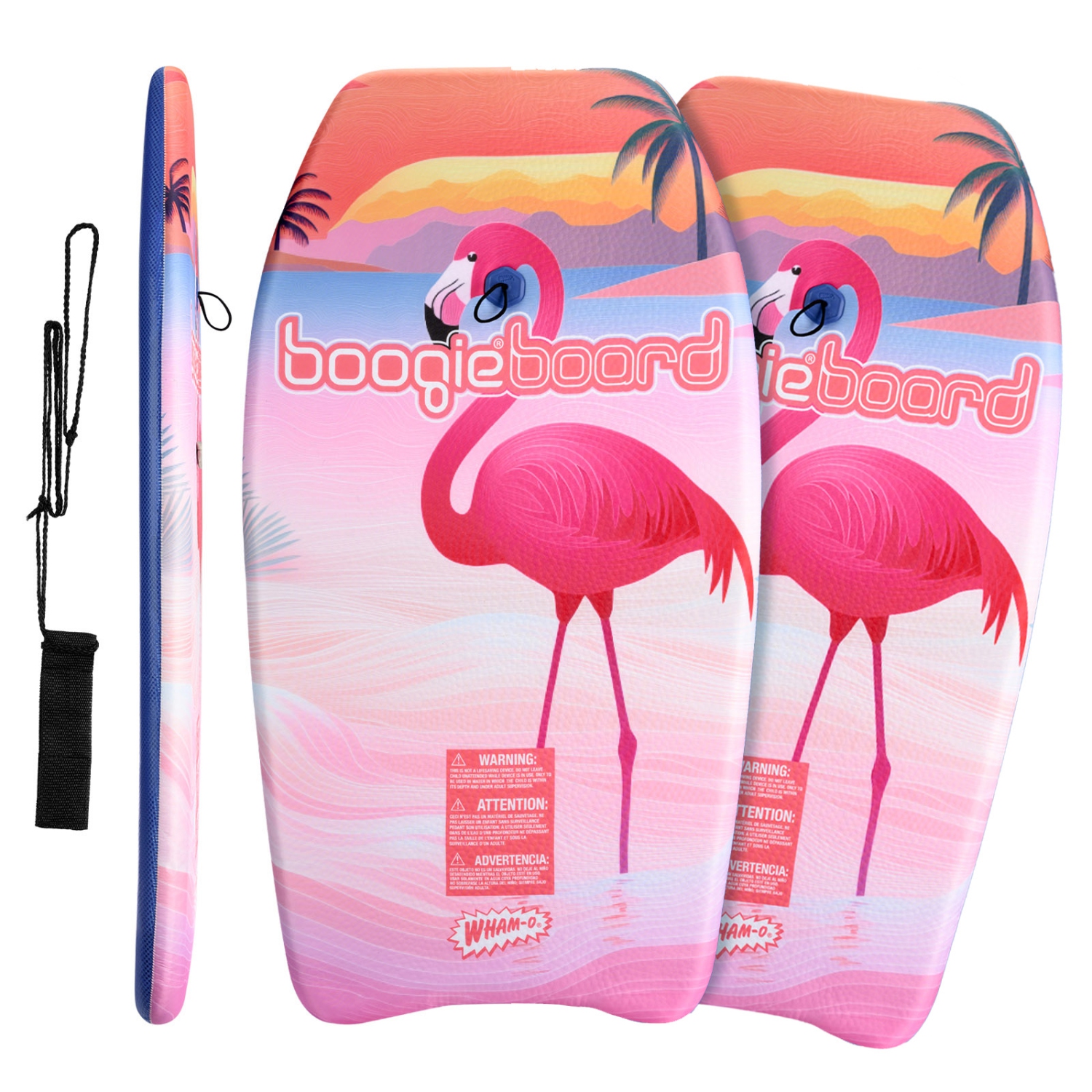 WHAM-O – Planche Boogie Board, 33&nbsp;po, légère avec dragonne, housse en fibre de verre pour adultes débutants, paq. 2 - flamant rose