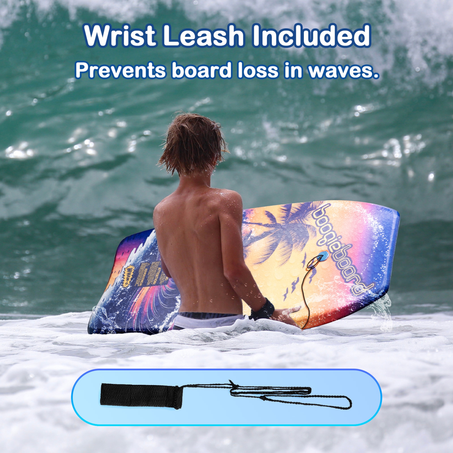 WHAM-O – Planche Boogie Board 37&nbsp;po avec dragonne en fibre de verre pour adolescents de 5 ans et plus, adultes de l'océan, paq. 2 – plage