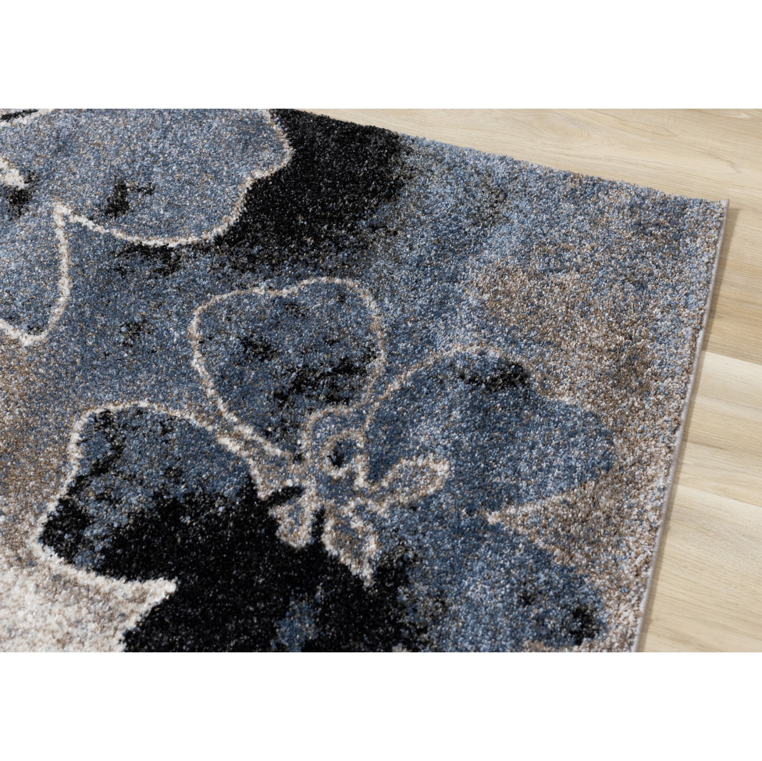 Rug Branch Botanical Indoor Area Rug, Blue Cream , Contemporary Modern - Living Room, Bedroom, Dining Room, and Kitchen