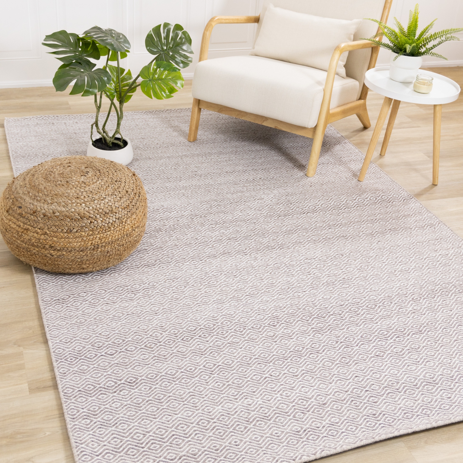 Rug Branch Geometric Indoor Area Rug, Beige Cream , Contemporary Modern - Living Room, Bedroom, Dining Room, and Kitchen
