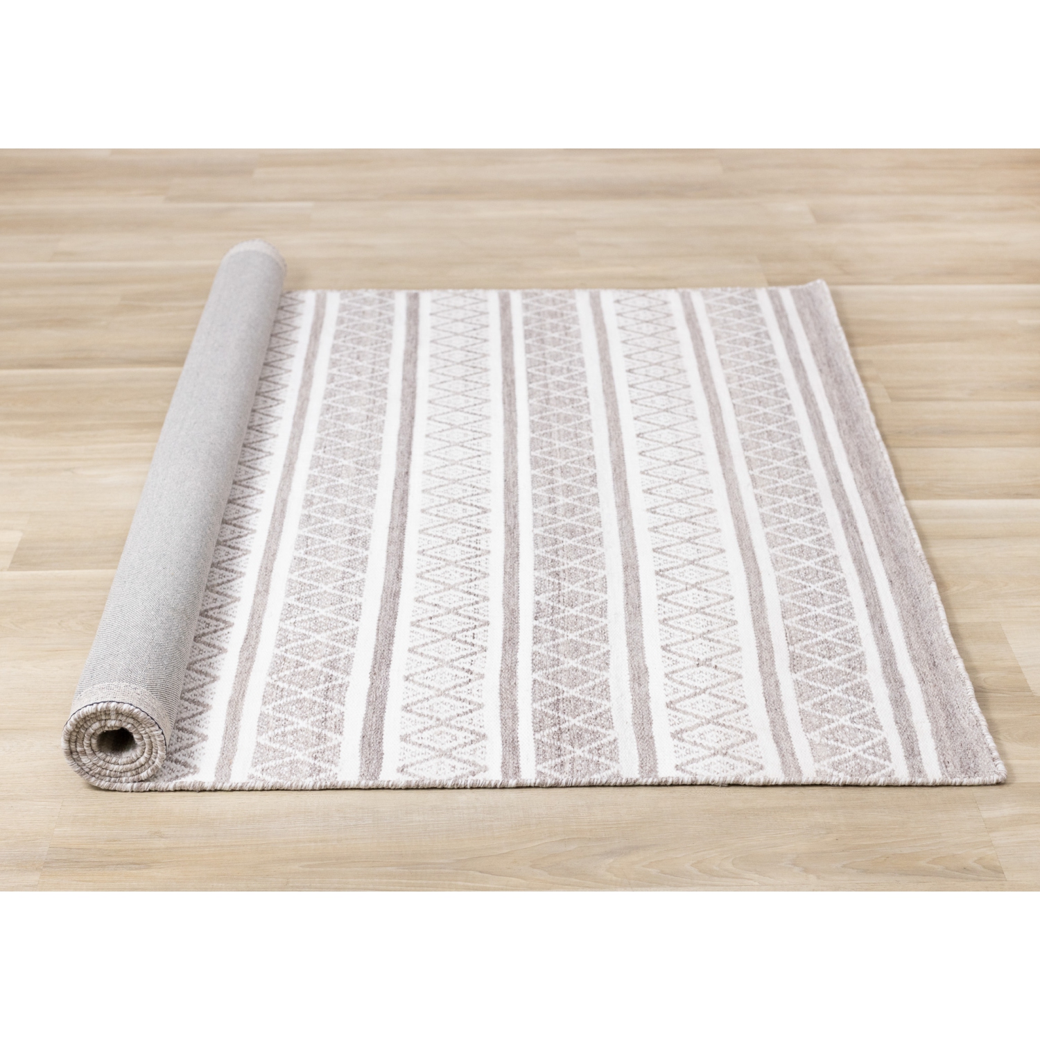 Rug Branch Geometric,Stripes,Tribal/Southwestern Indoor Area Rug, Cream Grey , Contemporary Modern - Living Room, Bedroom, Dining Room, and Kitchen