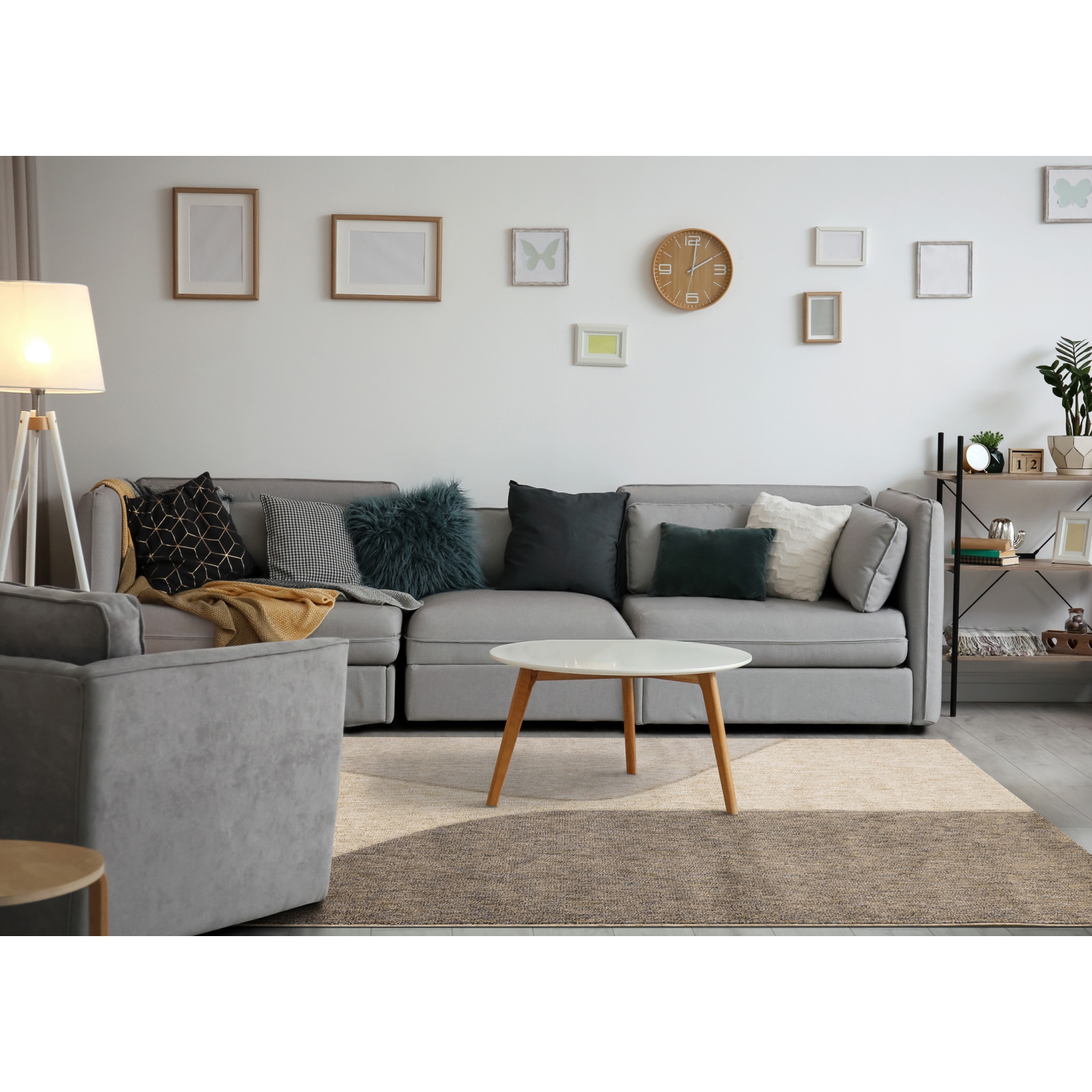 Rug Branch Geometric,Tonal/Solid Indoor Area Rug, Beige Grey , Contemporary Modern - Living Room, Bedroom, Dining Room, and Kitchen