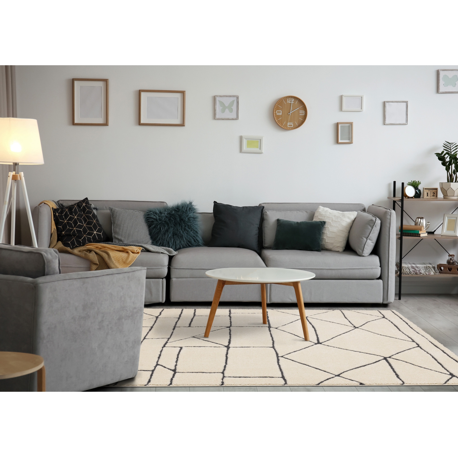 Rug Branch Geometric,Trellis Indoor Area Rug, Cream Cream , Contemporary Modern - Living Room, Bedroom, Dining Room, and Kitchen