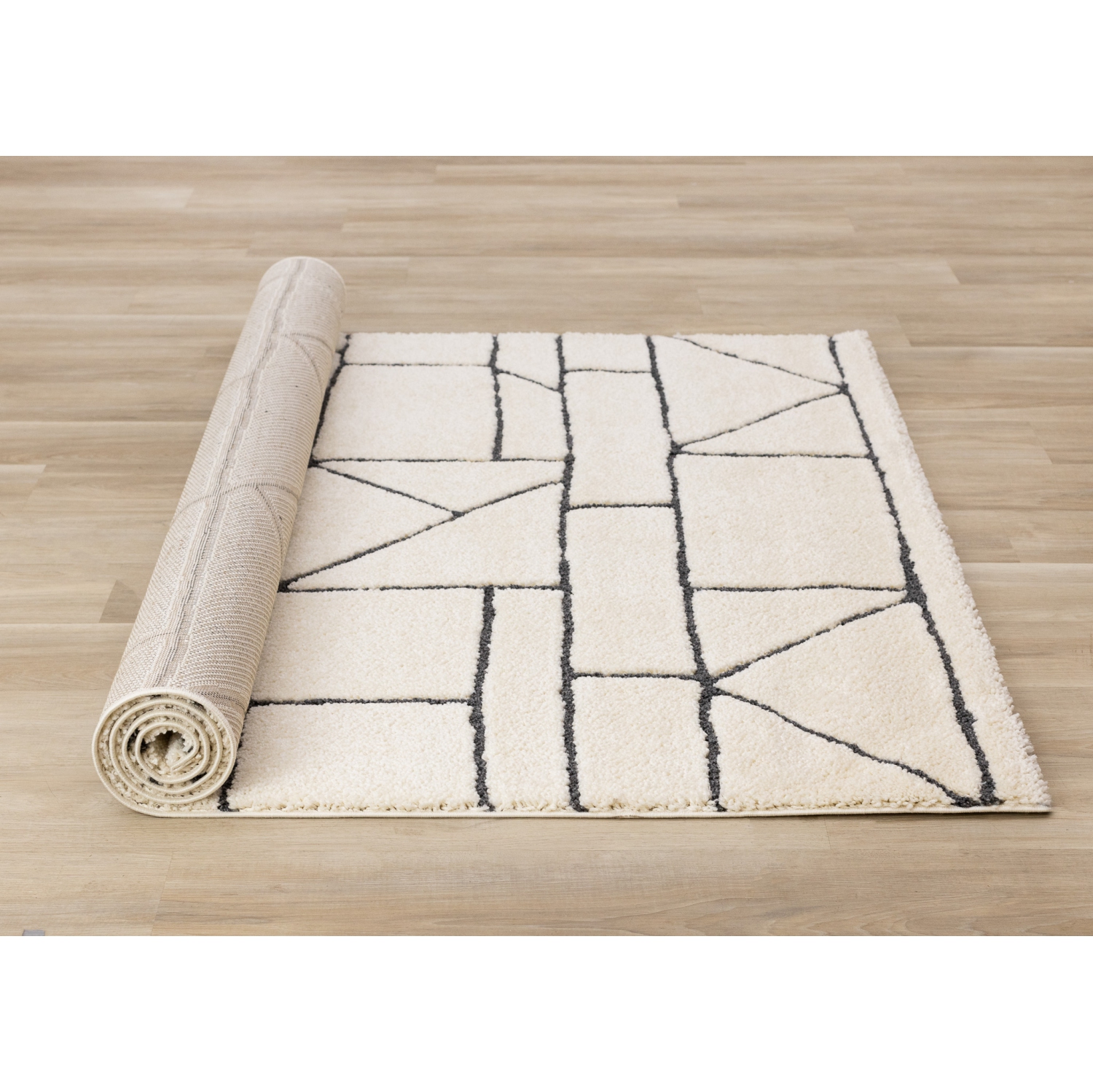 Rug Branch Geometric,Trellis Indoor Area Rug, Cream Cream , Contemporary Modern - Living Room, Bedroom, Dining Room, and Kitchen