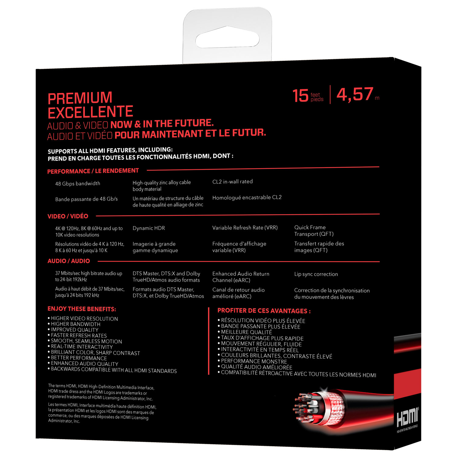 Câble HDMI UHD 8K de 4,6 m de Rocketfish - Exclusivité Best Buy
