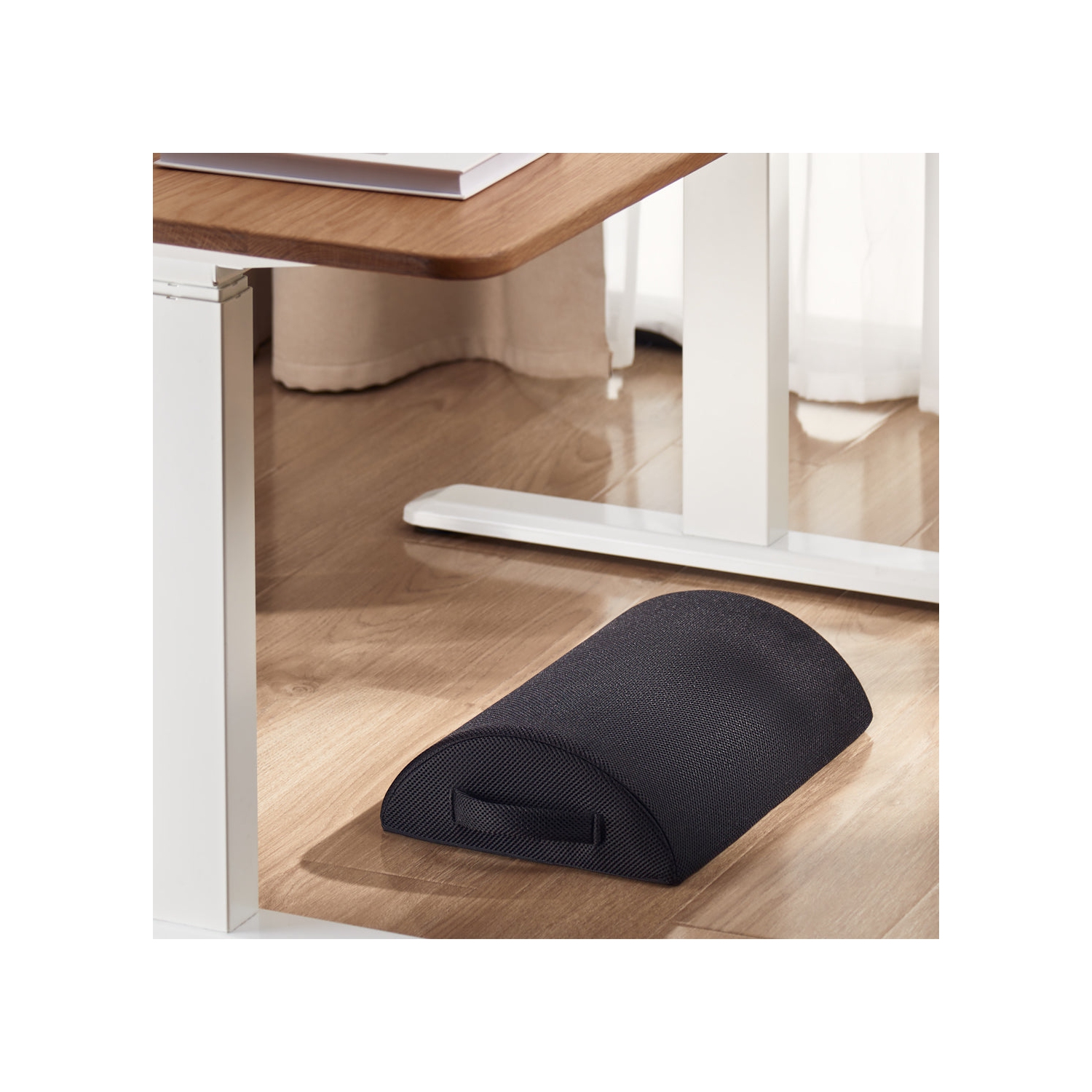 Repose-pieds en mousse à mémoire de Desky – coussin ergonomique haute densité avec housse amovible, base antidérapante et soutien ferme pour une