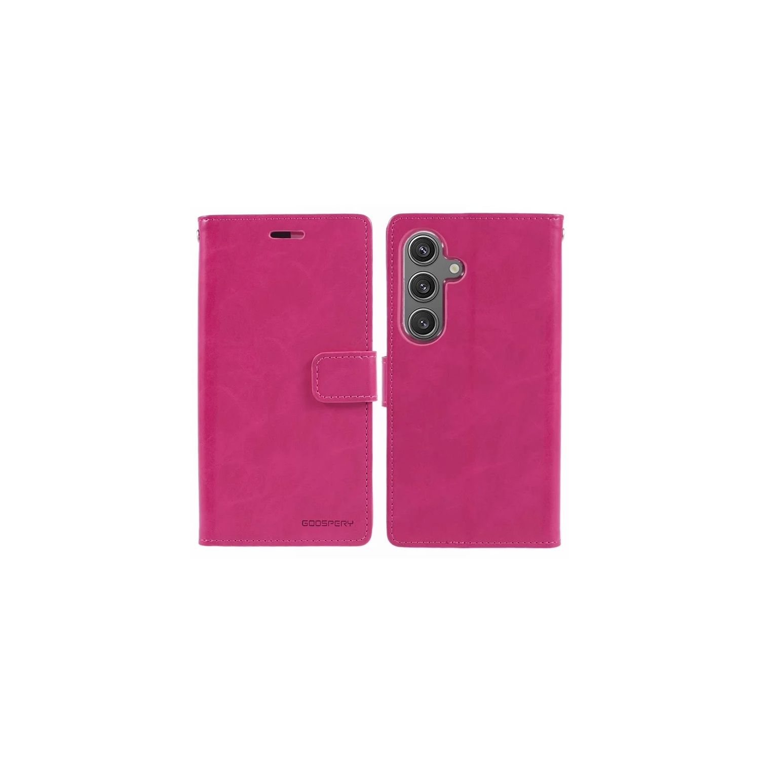 TopSave Goospery Blue Moon avec pince magnétique, étui portefeuille en cuir avec support pour Samsung Galaxy A36/A56 6,7&nbsp;po, rose vif
