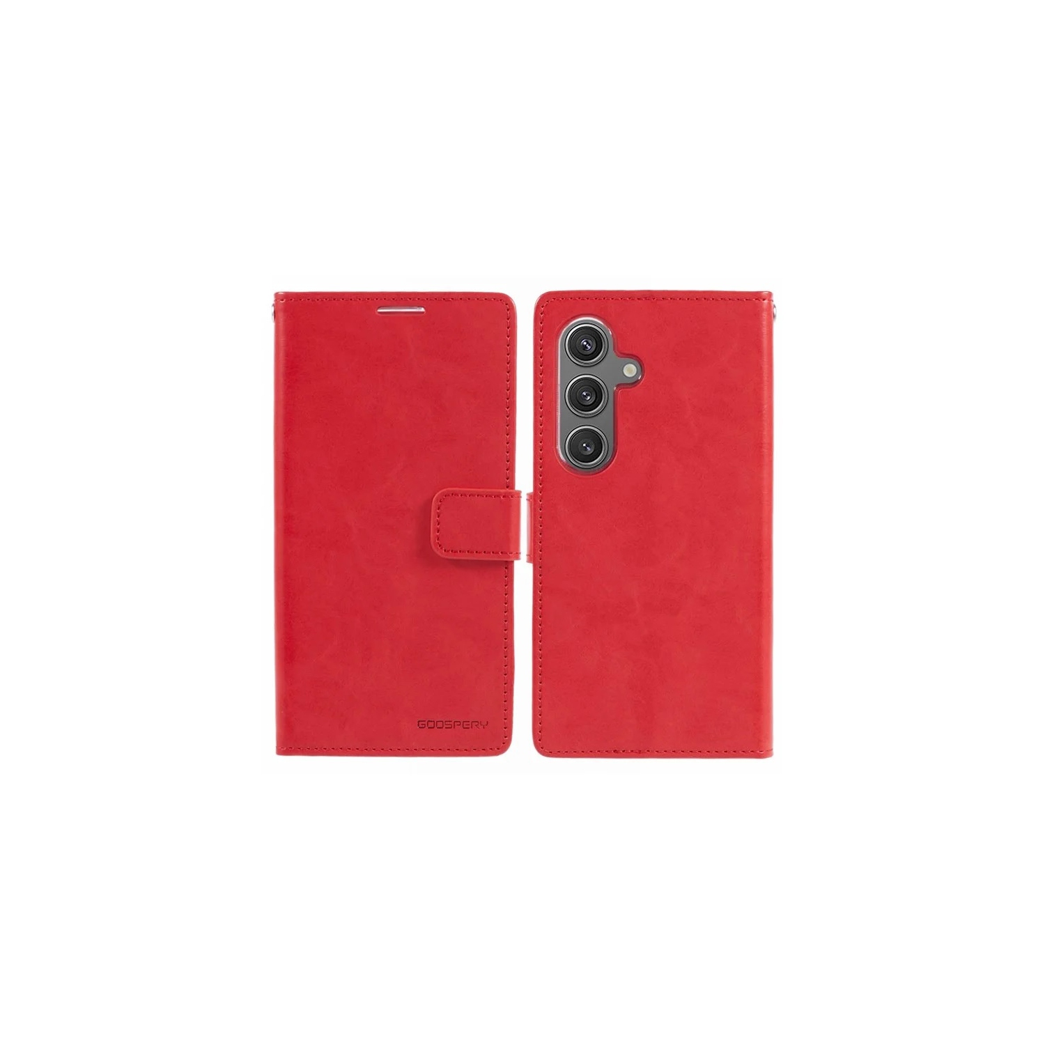 TopSave Goospery – Étui folio portefeuille avec pince magnétique en cuir avec support pour Samsung Galaxy A36/A56 de 6,7&nbsp;po, rouge