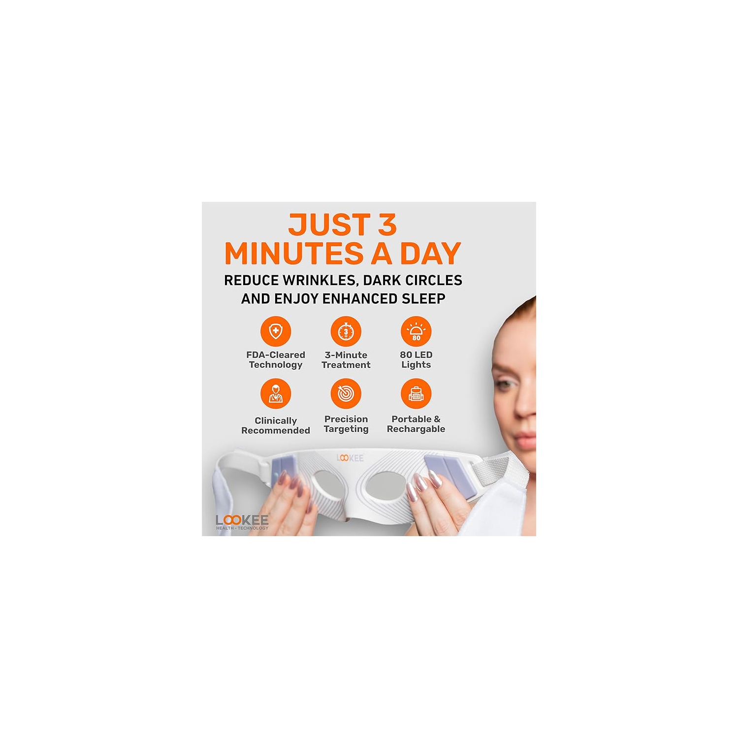 Lunettes thérapeutiques à lumière rouge ReviveGlow Pro LED de LOOKEE - Fièrement canadiennes - Anti-âge, lignes fines et réduction des rides pour