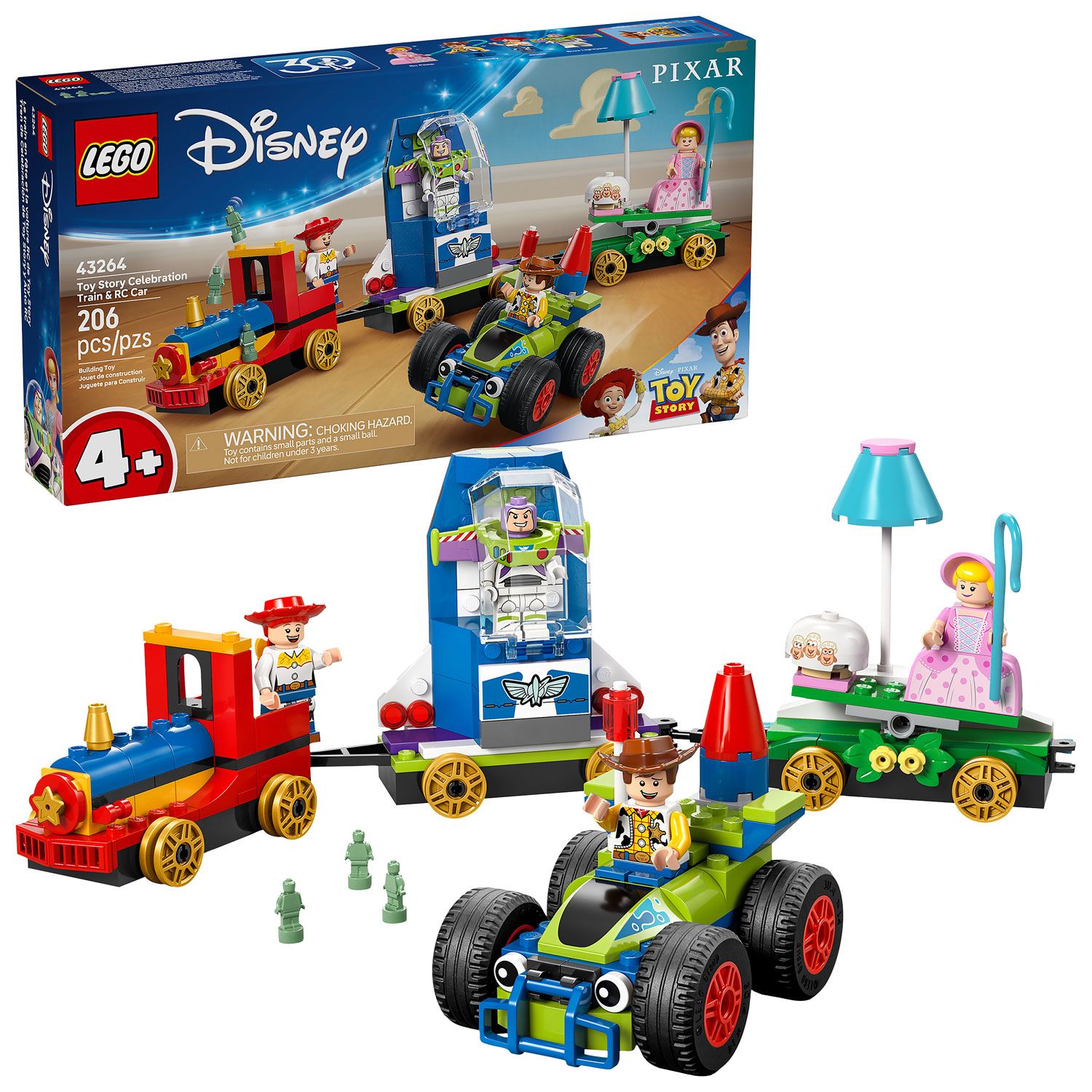 LEGO Disney Pixar : Le train en fête et la voiture RC de Toy Story - 206 pièces