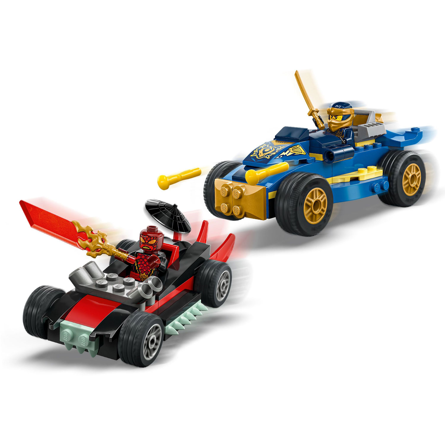 LEGO Ninjago : Le duel de voitures de course entre Rogue et Drix - 111 pièces