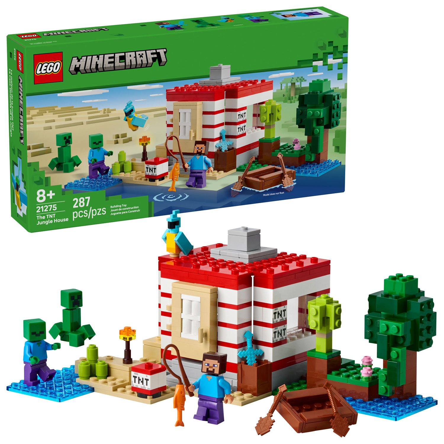 LEGO Minecraft: The TNT Jungle Maison - 287 Pièces (21275)