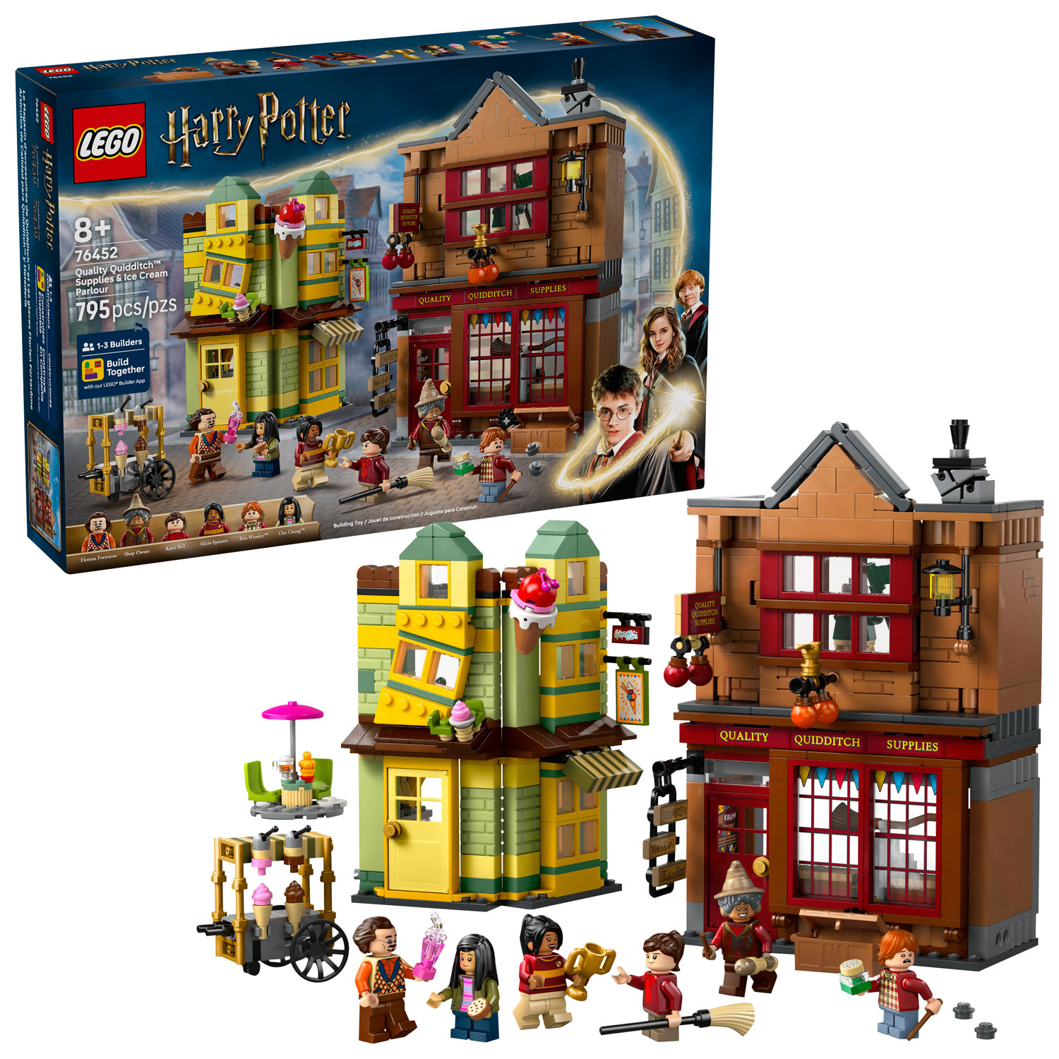 LEGO Harry Potter: Le Magasin d'accessoires de Quidditch et Les glaces Florian Fortarôme - 795 pièces