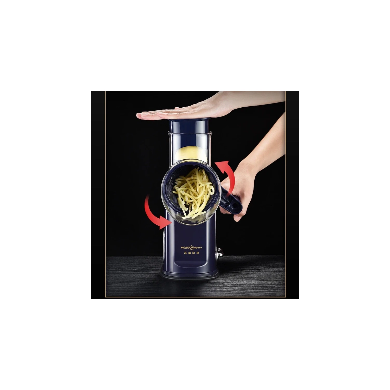 Manual Vegetable Grater With Roller, Food Grater, Multifunctional Rotary Cheese Grater for Slicing and Shredding in the Kitchen