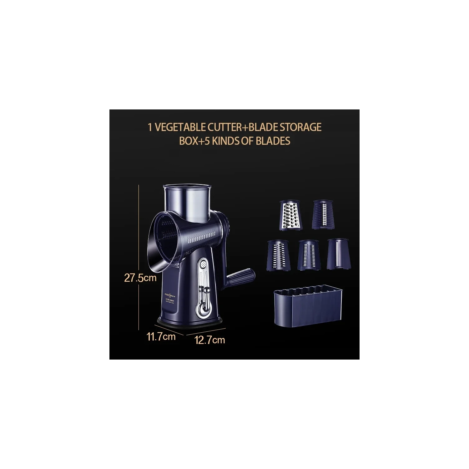 Manual Vegetable Grater With Roller, Food Grater, Multifunctional Rotary Cheese Grater for Slicing and Shredding in the Kitchen