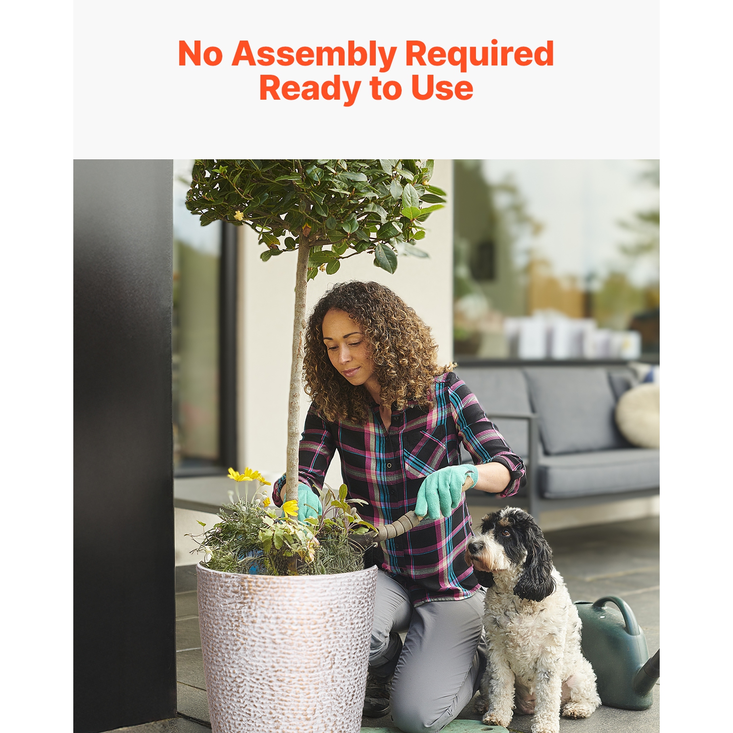 Ensemble de 2 grandes jardinières d'extérieur VEVOR de 21&nbsp;po de hauteur, grandes jardinières rondes pour le porche avant et le patio, pots de