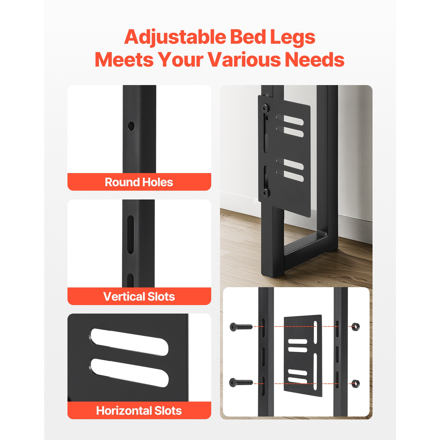 VEVOR Headboard for King Size Bed, Adjustable Height Headboard with Storage Shelf, Freestanding Head Board with Outlets and USB Port for Different