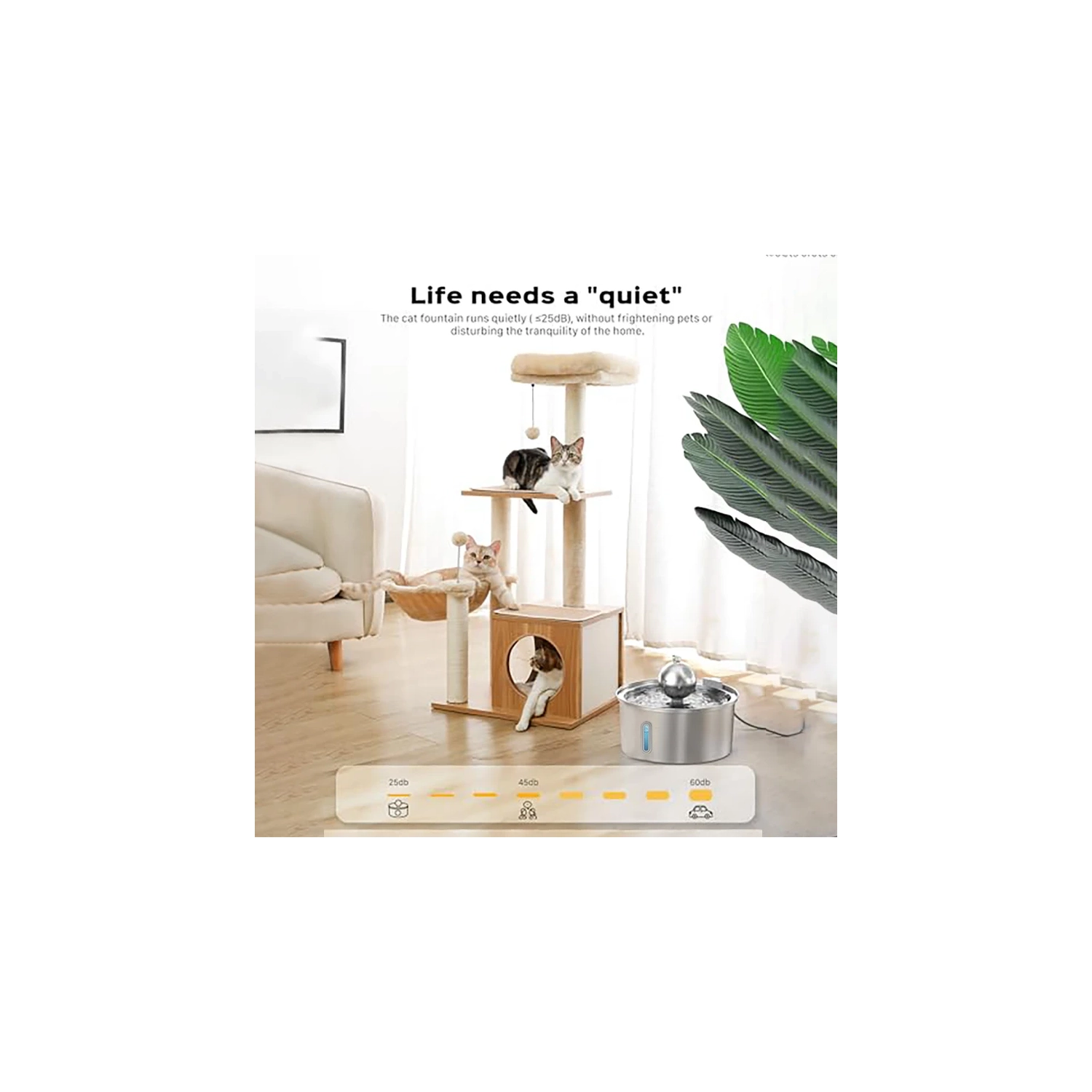 Fontaine CAT - Fontaine Cat 3,2&nbsp;L/108&nbsp;oz pour boire - Fontaine d'eau Cat en acier inoxydable grande capacité