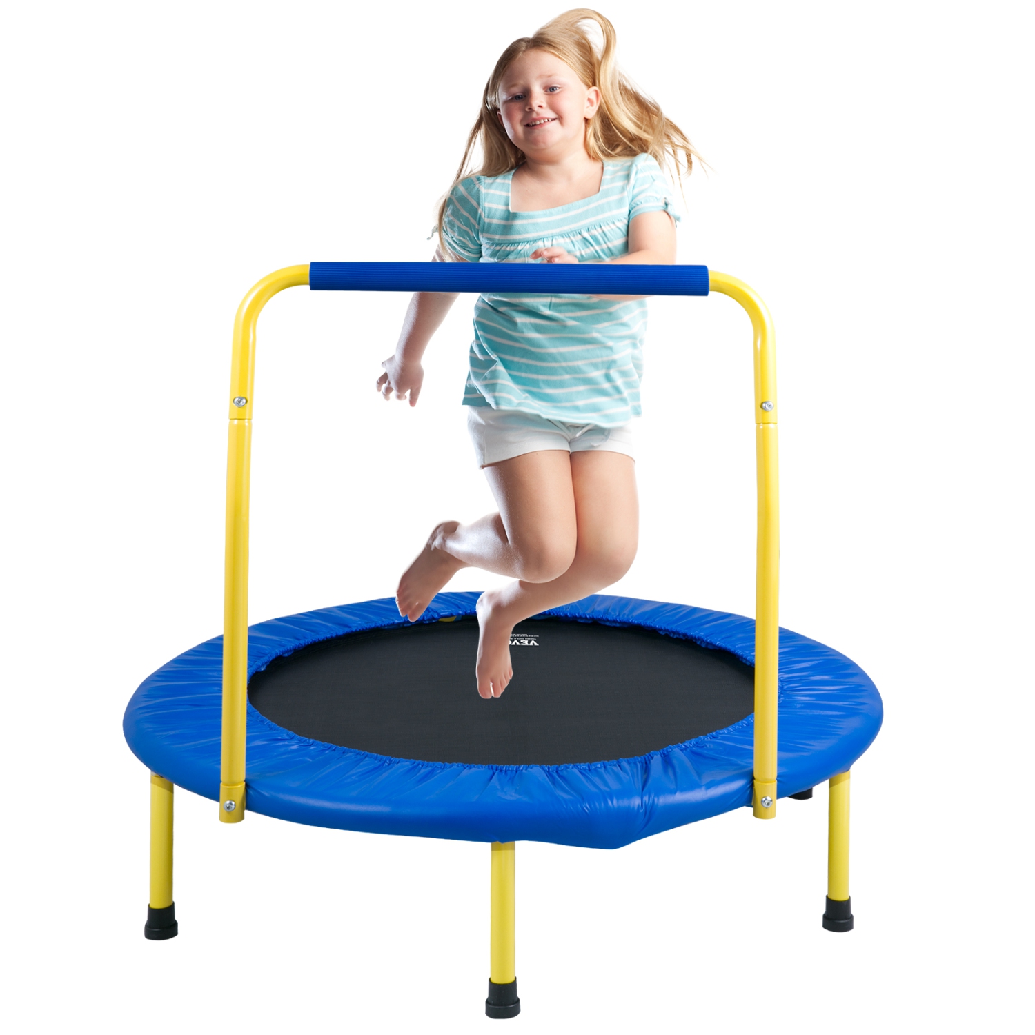 VEVOR 3FT Trampoline for Kids, 36" Trampolines Indoor/Outdoor Trampoline for Toddlers, Foldable Mini Baby Trampoline with Foam Handle, Trampoline