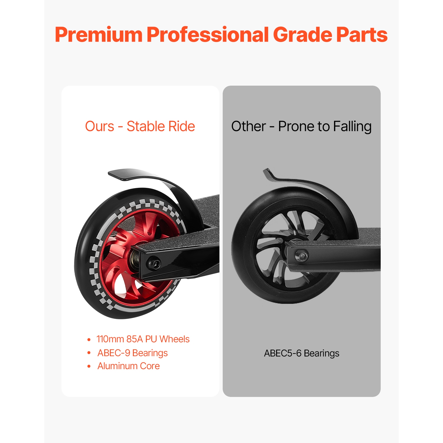 VEVOR Ages 11-13 Years Stunt Scooter, Pro Complete Trick Scooters, Teens, Adults, Boys, and Girls, Freestyle Street Rider for Intermediate and