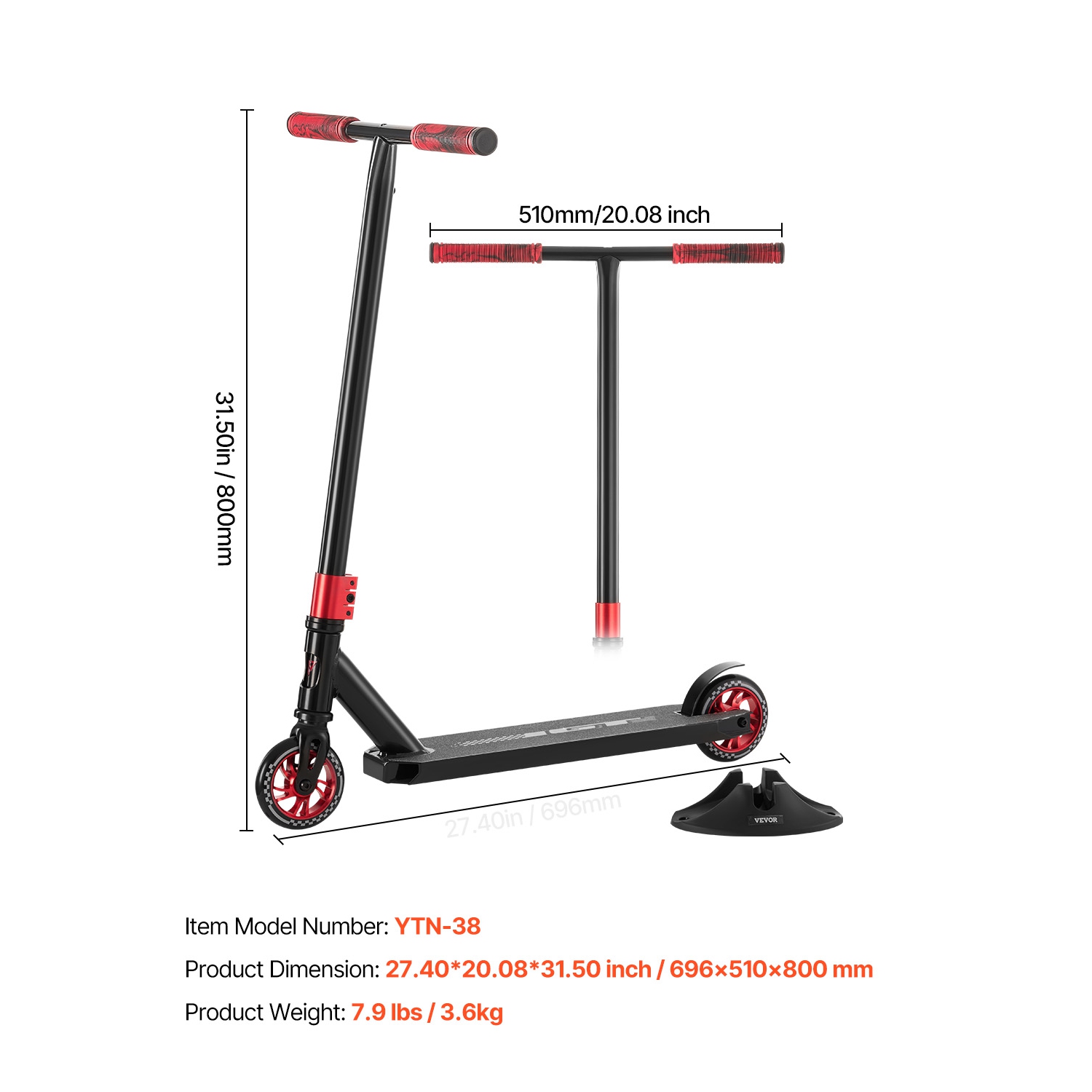 VEVOR Ages 11-13 Years Stunt Scooter, Pro Complete Trick Scooters, Teens, Adults, Boys, and Girls, Freestyle Street Rider for Intermediate and