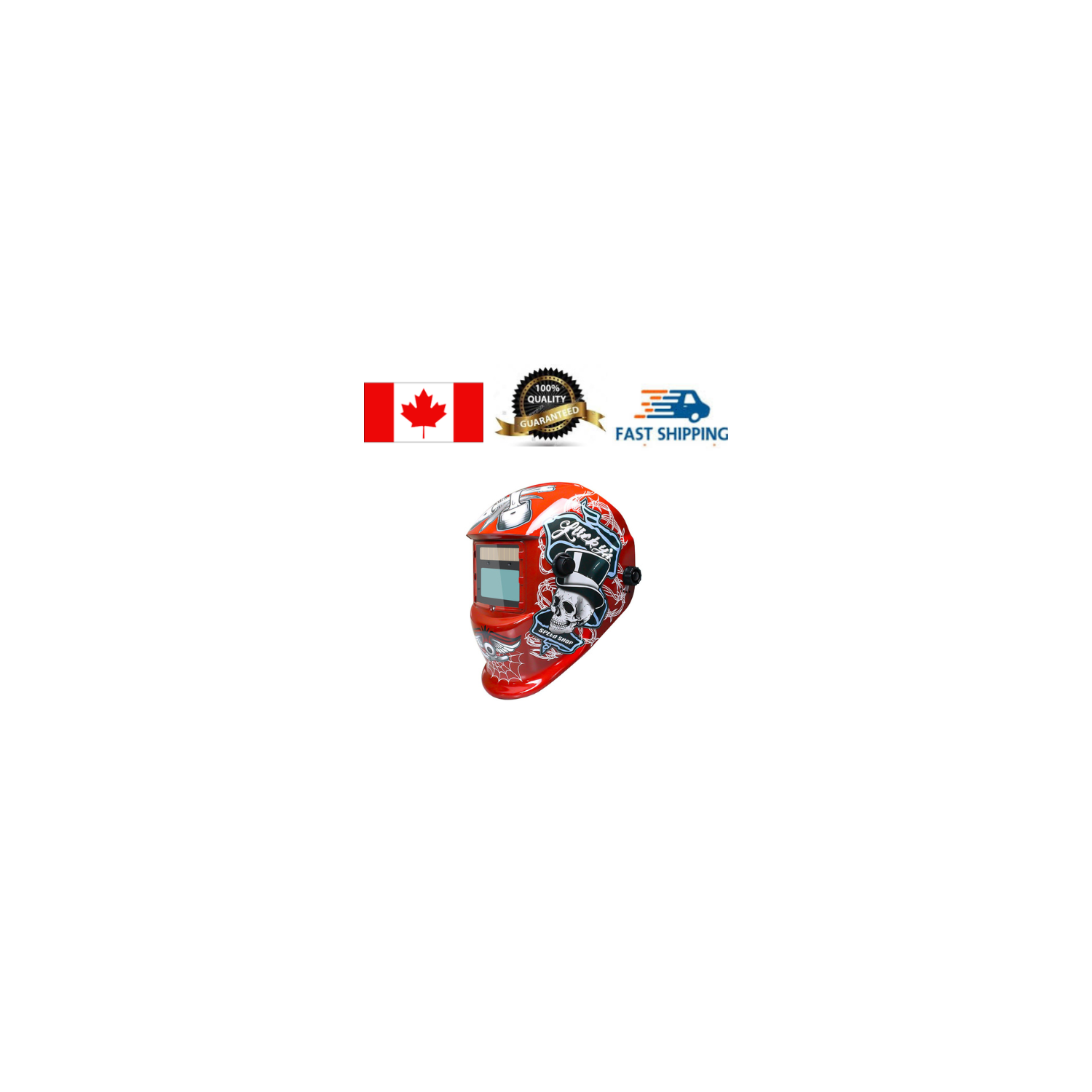 Casque de soudage solaire True Color à auto-assombrissement – Pirate rouge