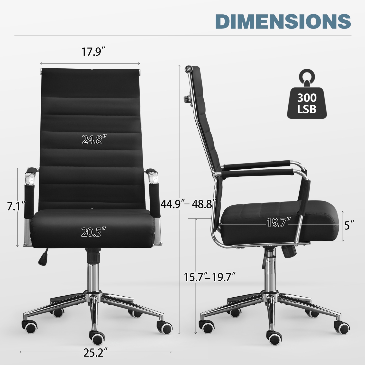 U-HOMY Executive Office Chair - Ergonomic High-Back Leather Desk Chair w Adjustable Height, 360° Swivel & Wheels, Suit for Home Office & Conference