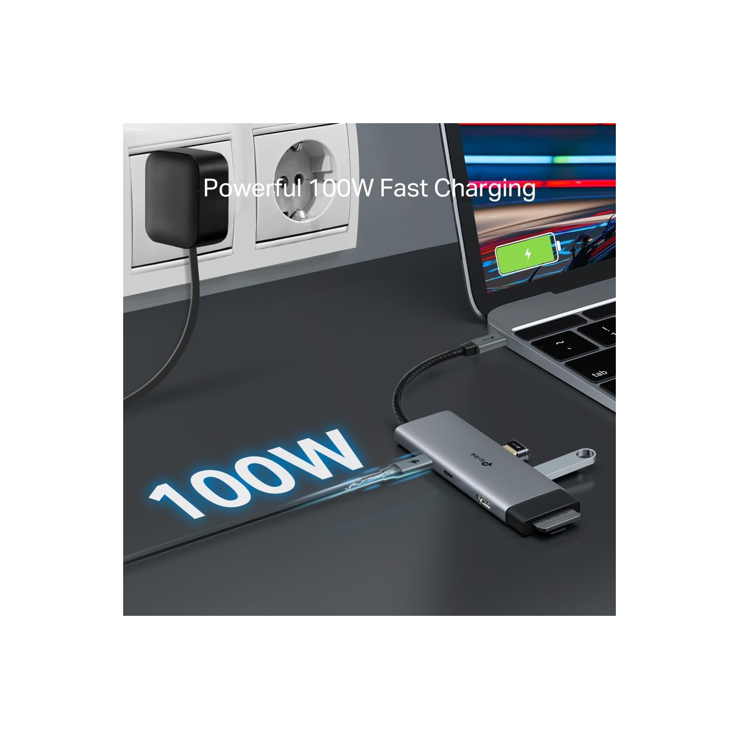 TP-Link 7-Port USB-C Hub - 4K HDMI, 100W PD Charging, 5Gbps Data, Dual SD/microSD Slots, Aluminum Case, Plug & Play