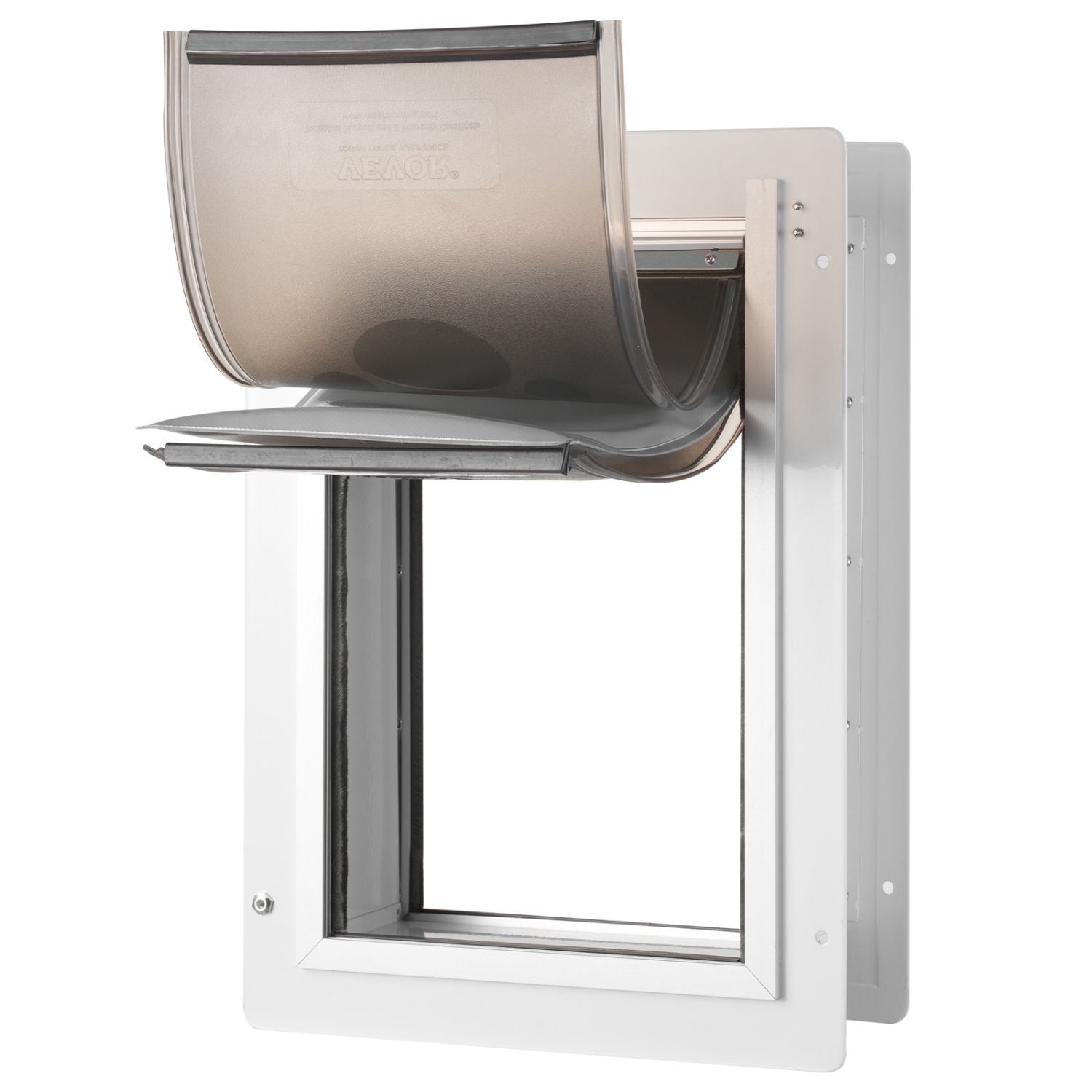 VEVOR 9.29" x 13.19" Pet Door, Metal&nbsp;Frame with Lock and&nbsp;3-Flap System, Weatherproof, Easy to Install in Interior or Exterior Walls,