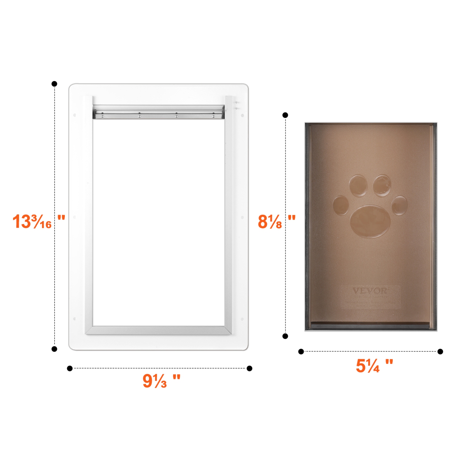VEVOR 9.29" x 13.19" Pet Door, Metal&nbsp;Frame with Lock and&nbsp;3-Flap System, Weatherproof, Easy to Install in Interior or Exterior Walls,