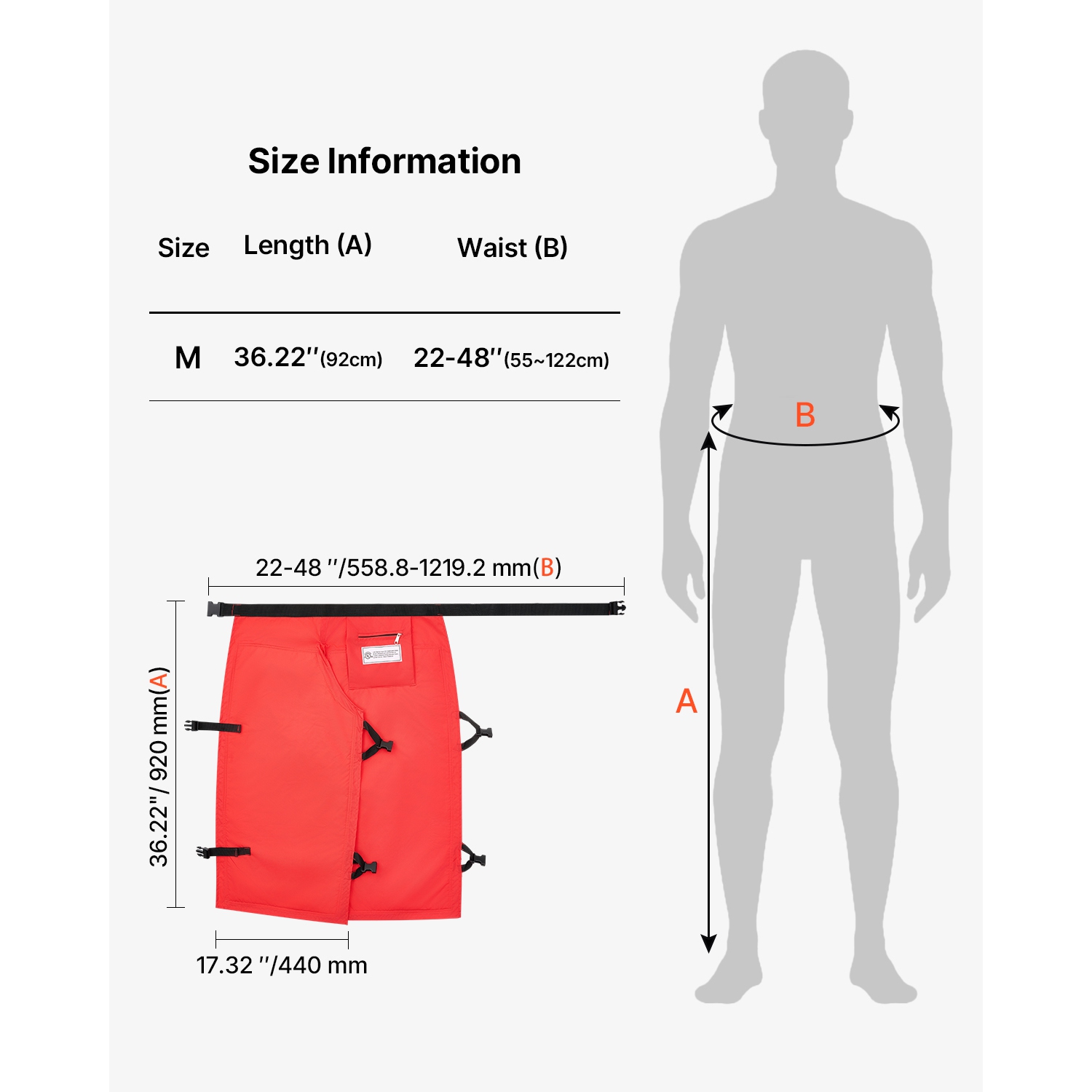 VEVOR Apron Style Chainsaw Chaps, Class C, 8 Layers Chainsaw Pants with Adjustable Belt & Gear Pocket, Chain Saw Chaps for Men/Women, Chainsaw Safety