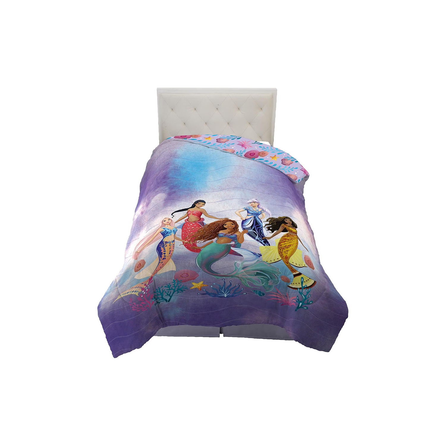 Couvre-lit «&nbsp;Les contours aquatiques&nbsp;» de La petite sirène de Disney pour lit simple/double