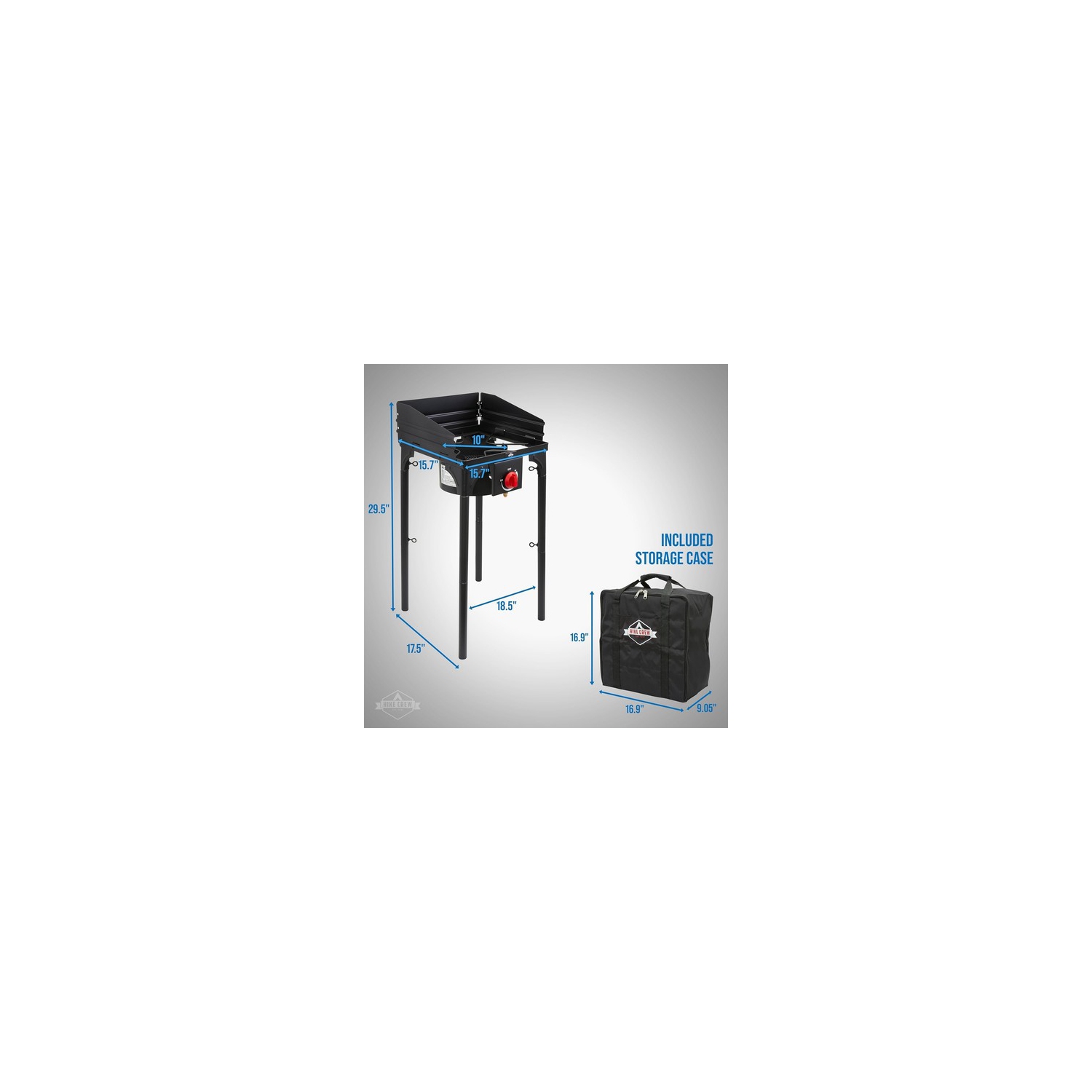 Hike Crew Cast Iron 1-Burner Gas Camping Stove, 75,000 BTU Portable Stove w/Flame Control & More!