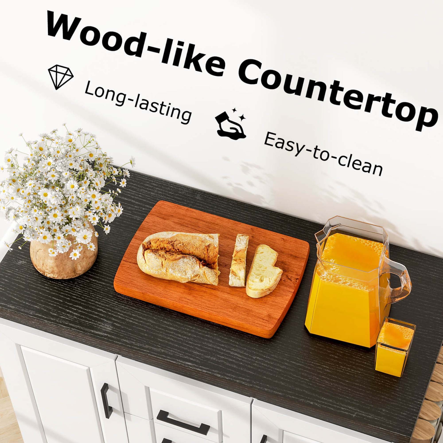 Costway Rolling Kitchen Island Cart on Wheels Mobile Serving Utility Trolley Cart