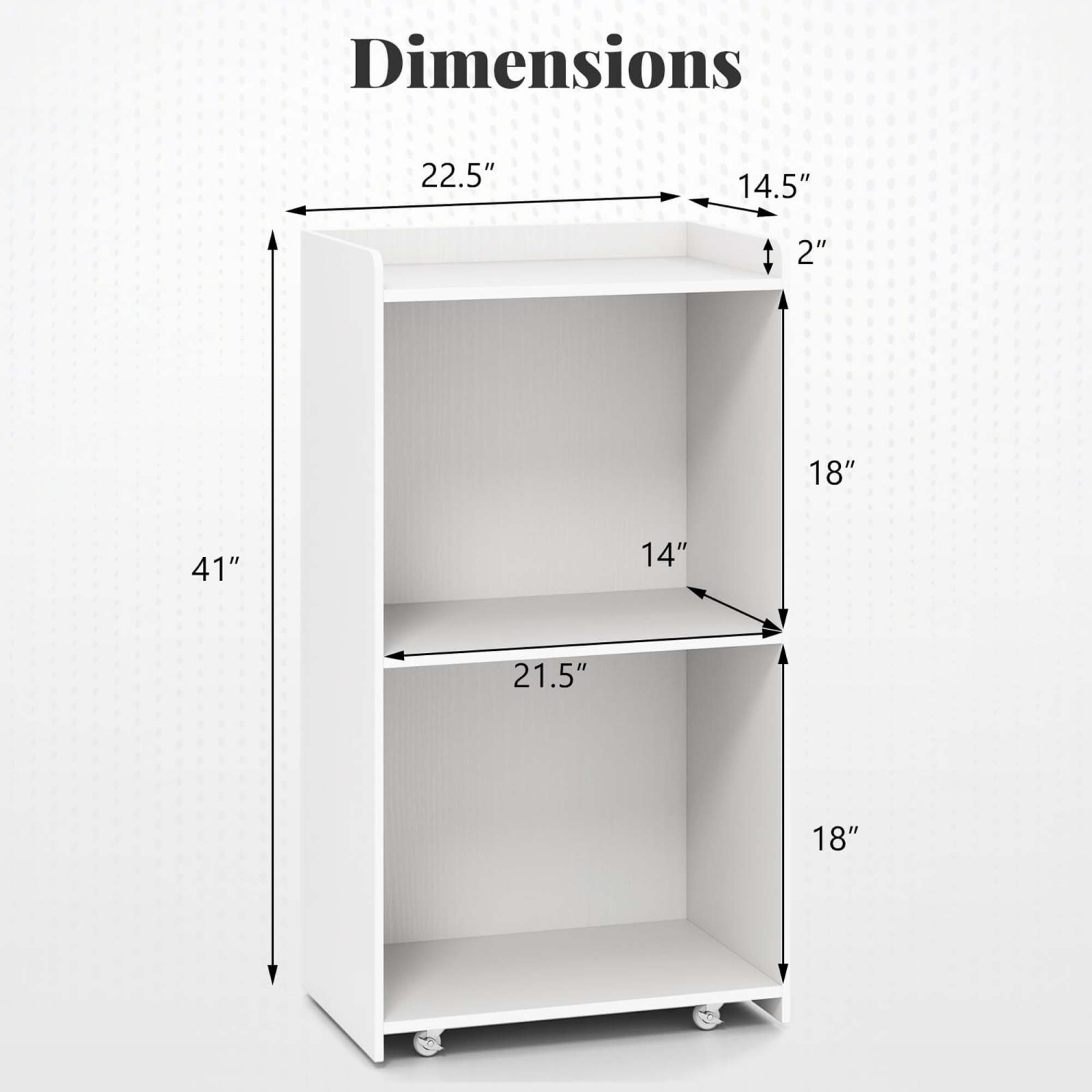 Costway 41" Presentation Podium with 2 Storage Shelves Laptop Computer Cart 4 Casters Black/White