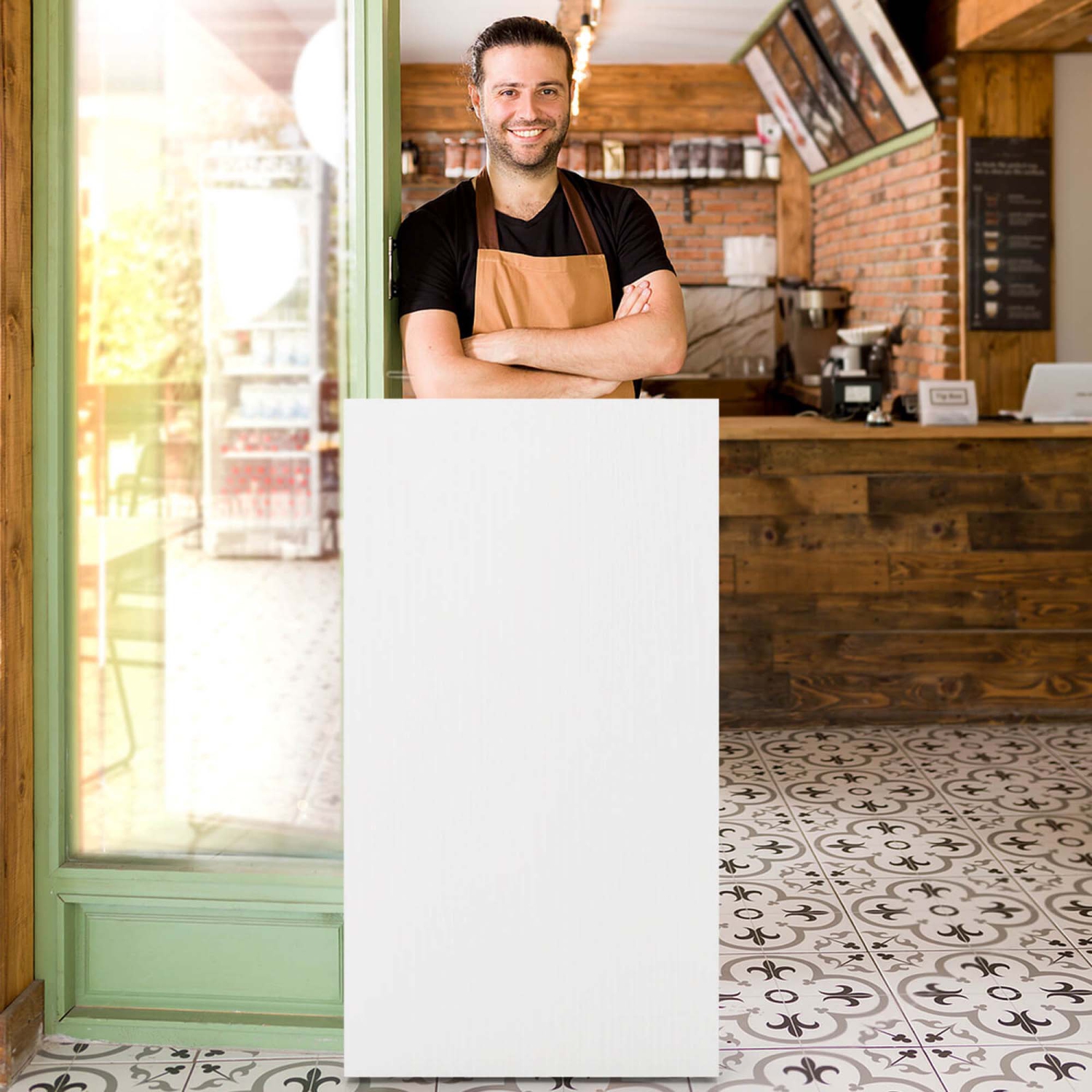 Costway 41" Presentation Podium with 2 Storage Shelves Laptop Computer Cart 4 Casters Black/White