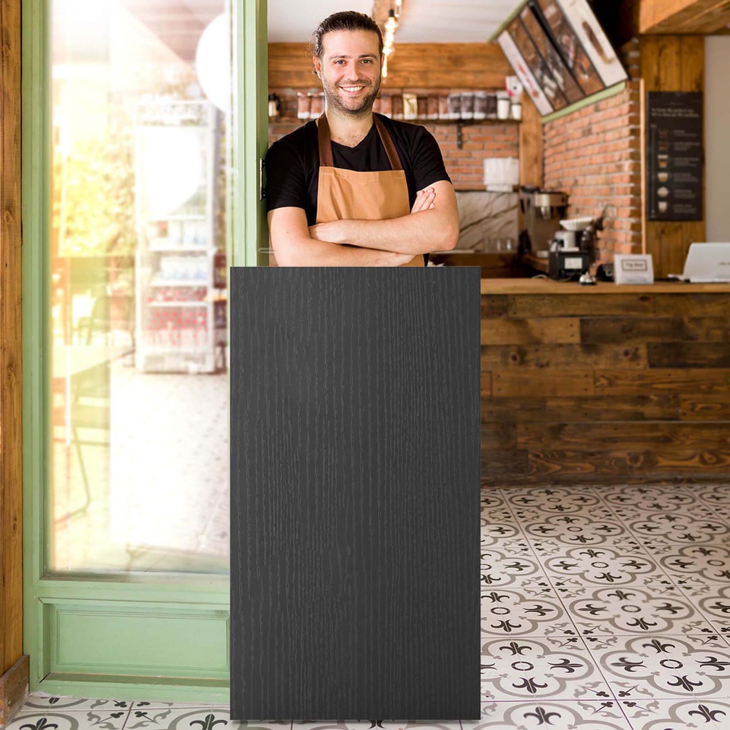 Costway 41" Presentation Podium with 2 Storage Shelves Laptop Computer Cart 4 Casters Black/White