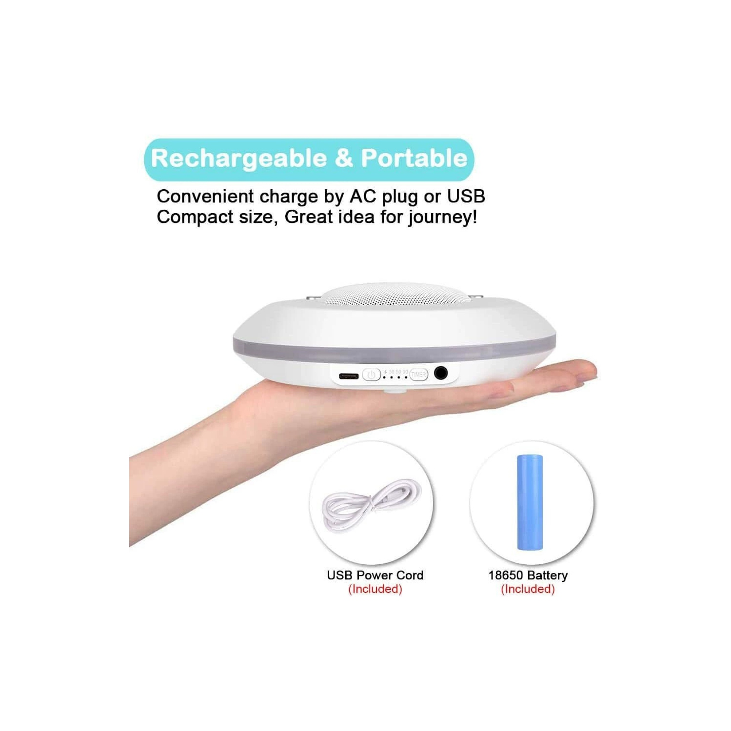 Baby Soothing Sleep Aid, Home Portable Sleep Aid Speaker With 7-Color Light, White Noise Sleep Device, Helps the Mind Relax and the Baby Fall Asleep