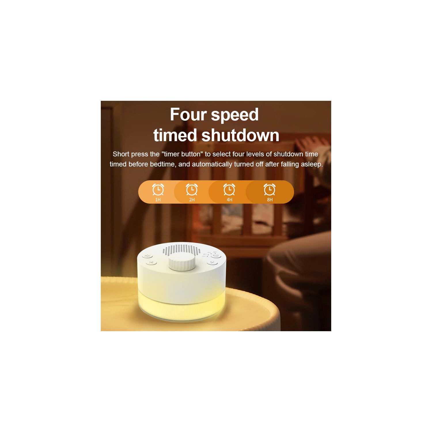 White Noise Smart Sleep Instrument, Portable Mini Sleep Aid With Night Light and 24 Kinds of Music to Soothe Infants and Young Children to Sleep