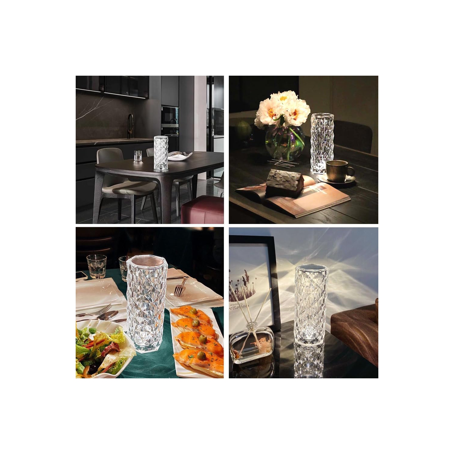 Hot-selling crystal rose lamp decoration, table lamp bedroom internet celebrity atmosphere, bedside touch control rechargeable night light,