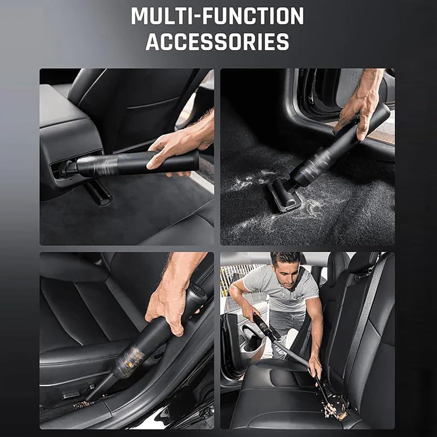 Nettoyeur de poils d'animaux, aspirateur de voiture, aspirateur portatif sans balai de voiture, collecteur de poussière sans fil de voiture,