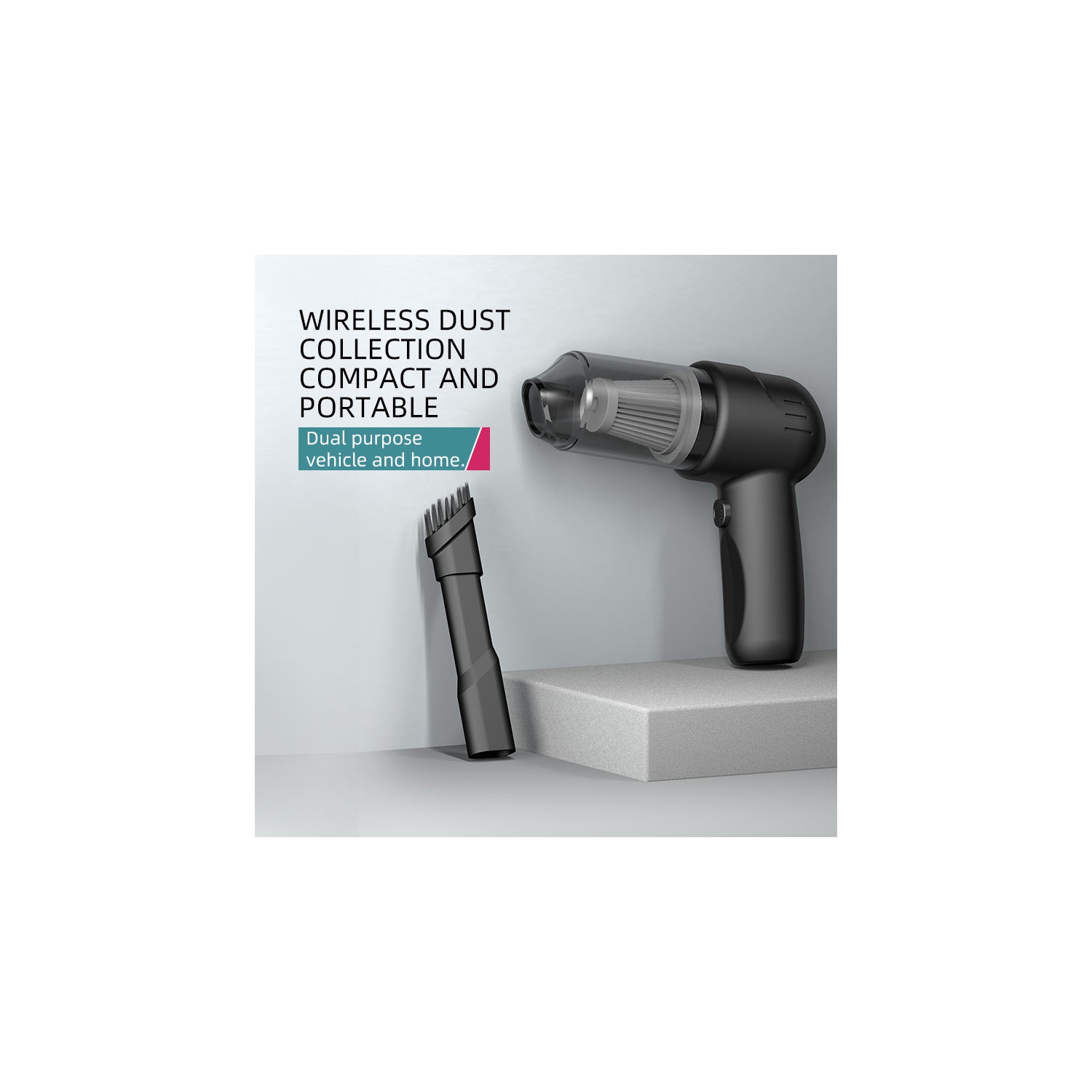 Car Vacuum Cleaner, Cordless Portable Handheld Car Small Mini Vacuum Cleaner, Super Powerful, Black