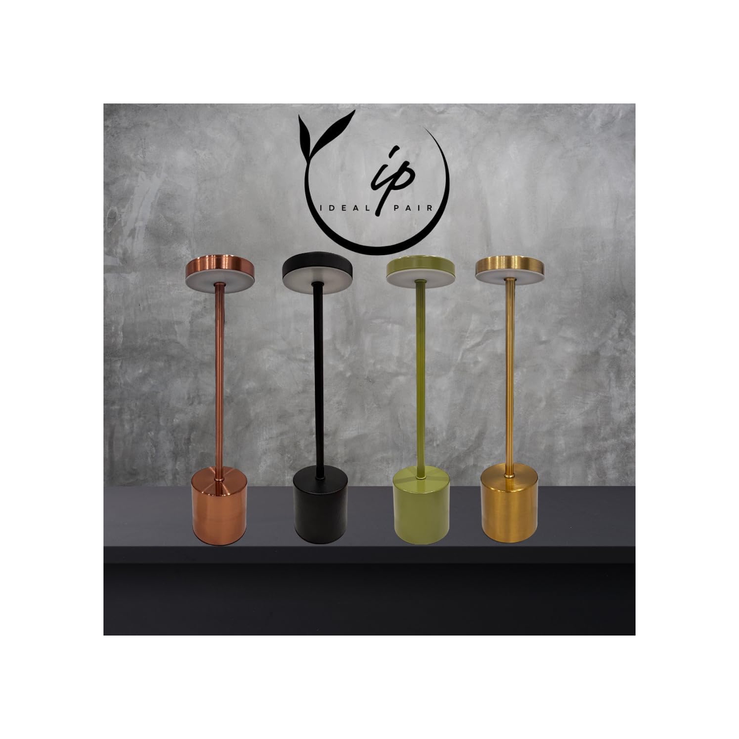 Simple I-shaped table lamp, USB charging retro metal feel dining table touch night light, bedside night light, decorative lighting table lamp,