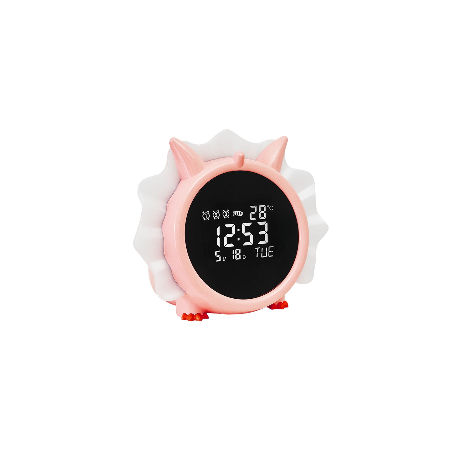 New LED clock, dinosaur electronic clock small alarm clock, student-specific gift clock, bedside electronic alarm clock luminous alarm clock, pink