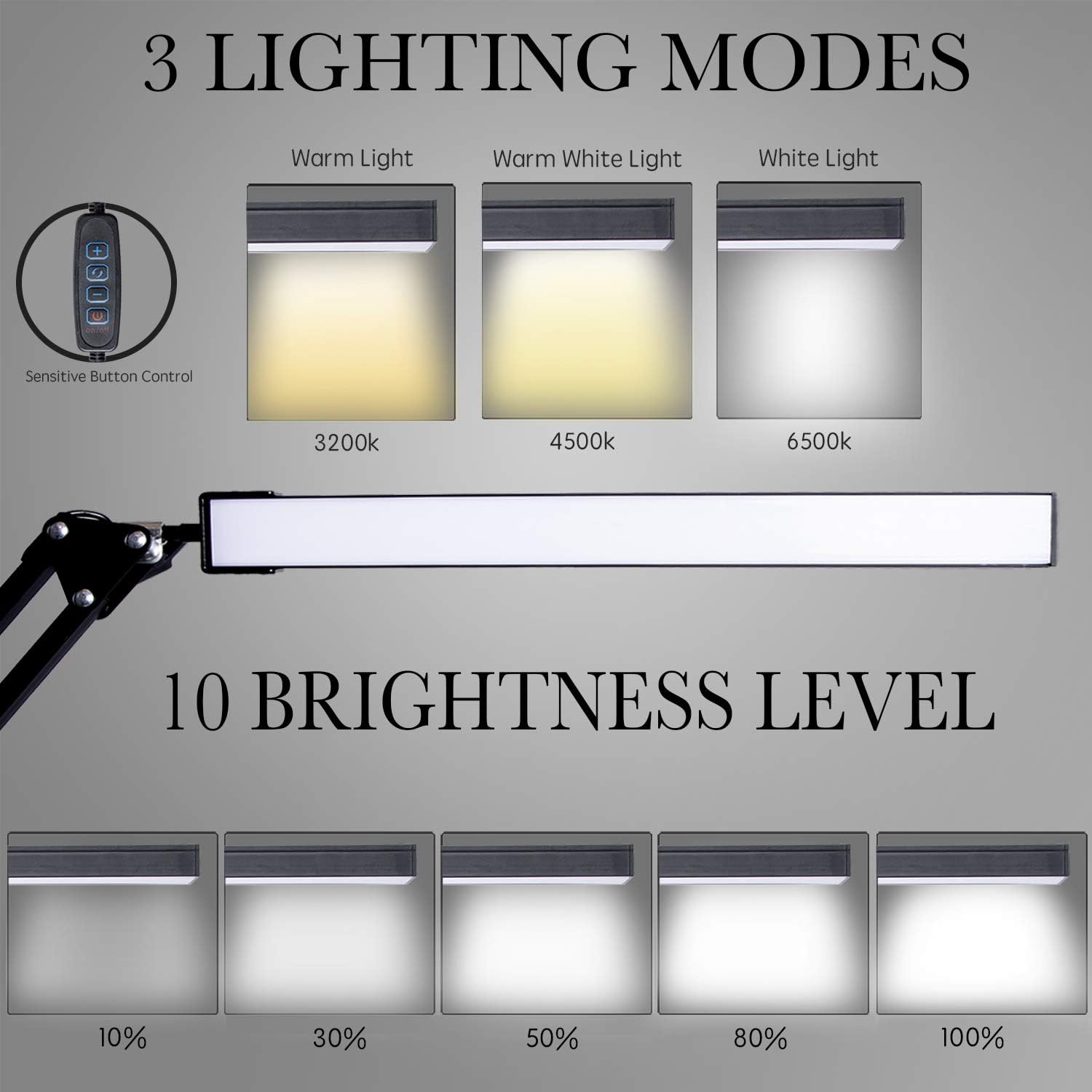 LED lampe de bureau à long bras de protection oculaire, USB portable, lampe de chevet pliante pour étude de lecture, lampe de bureau de protection