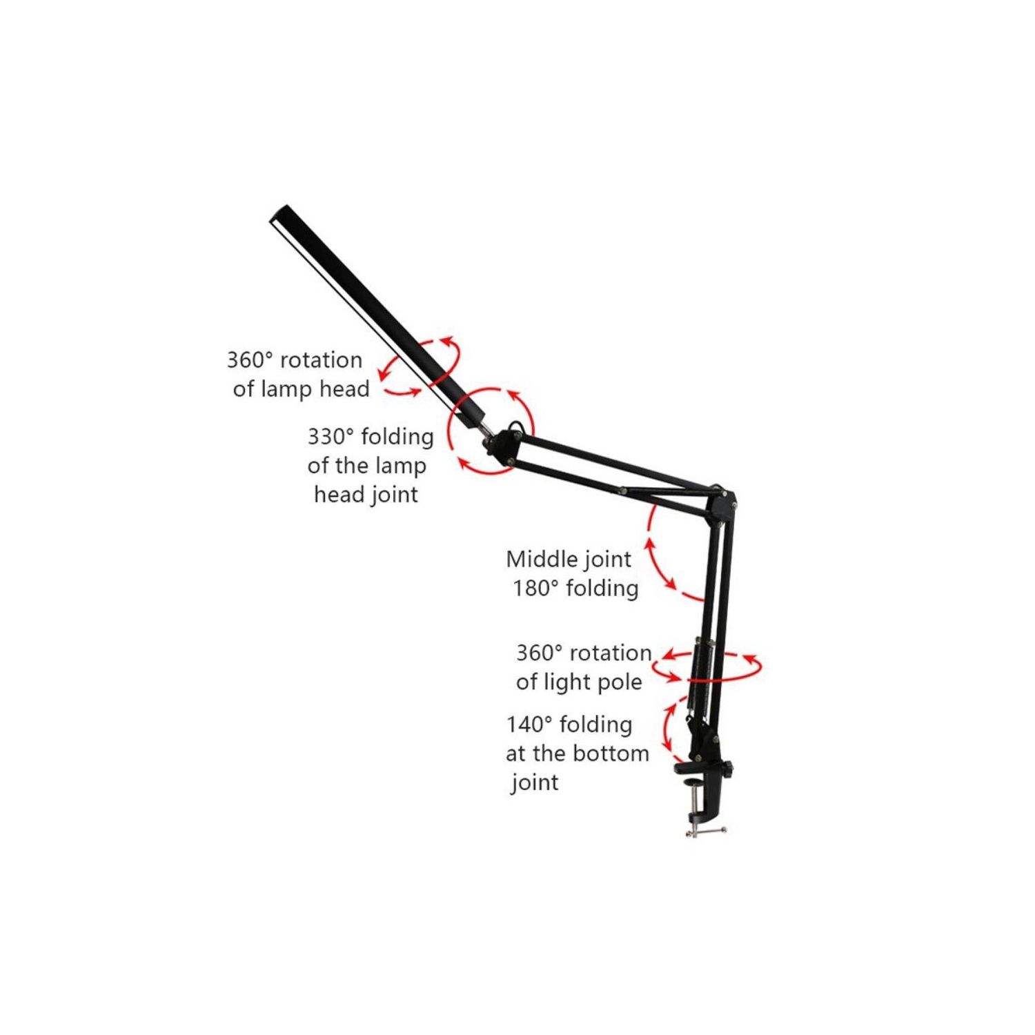 LED lampe de bureau à long bras de protection oculaire, USB portable, lampe de chevet pliante pour étude de lecture, lampe de bureau de protection