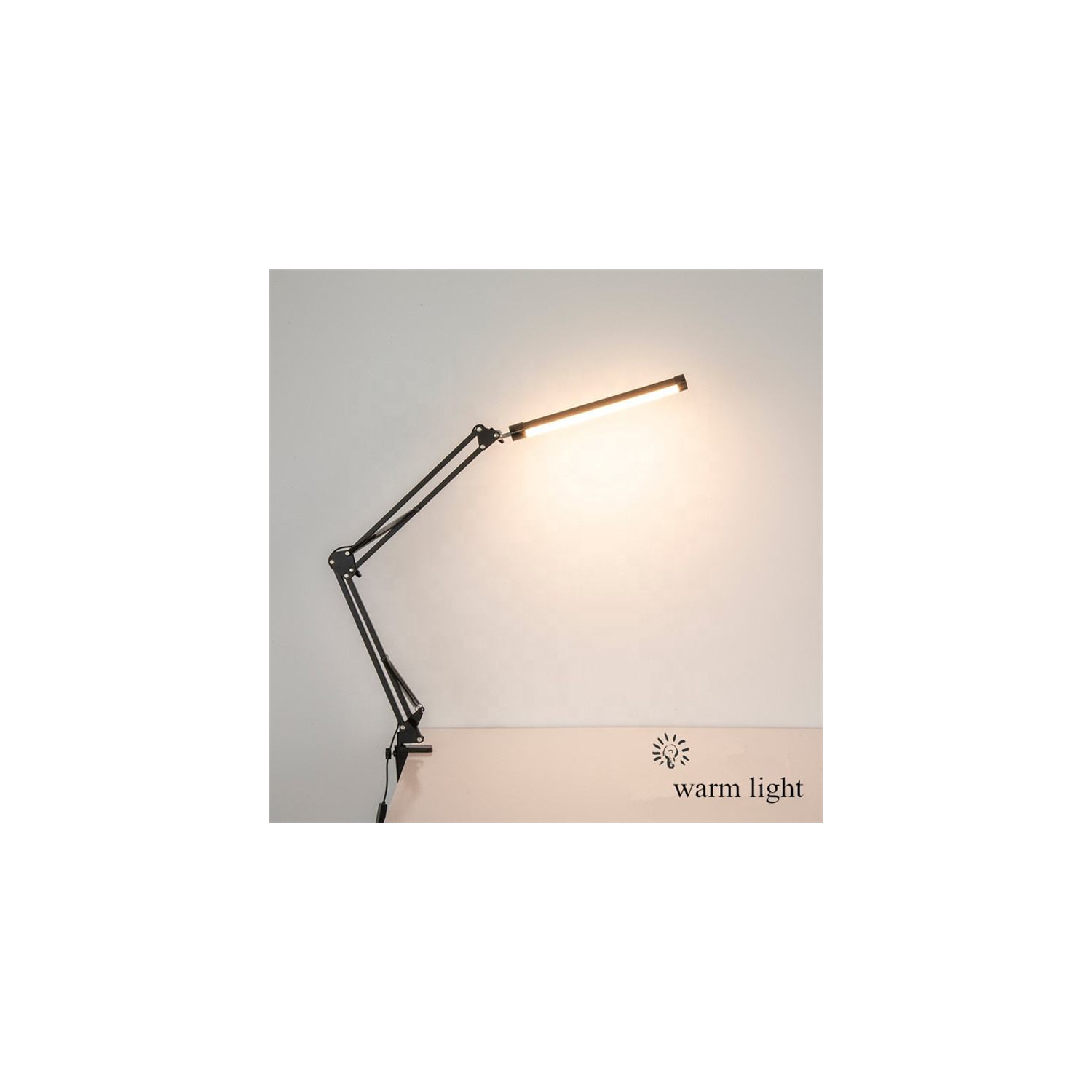 LED eye protection desk lamp, reading study office bedside USB lamp, creative folding long arm clip desk lamp, flexible arm dimming desk reading lamp